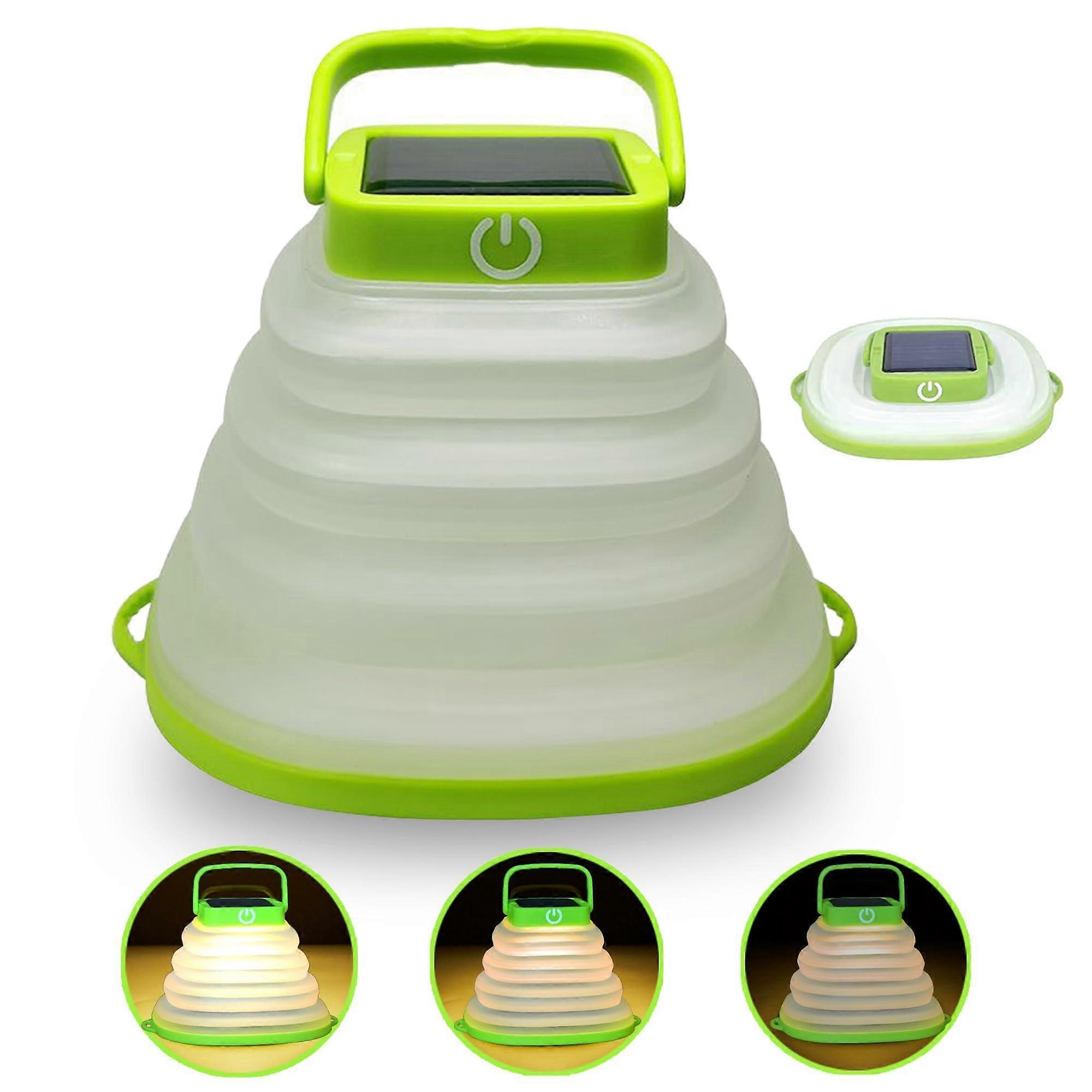Solar Camping Lanterns - Collapsible IP65 Waterproof Outdoor Lights, USB Rechargeable Portable Hanging Lamp for Hiking and Emergency Use