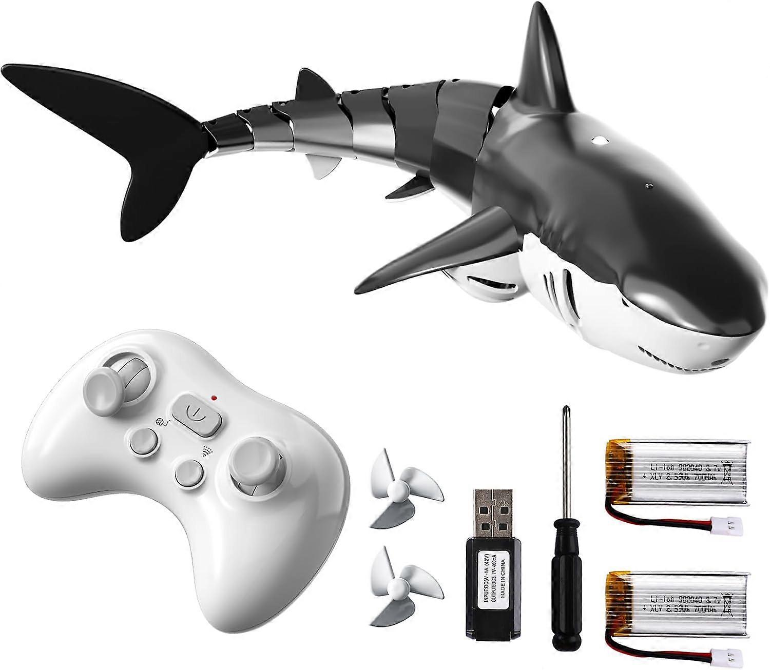 Remote Control Shark 2.4GHz With Bionic Spine Light Water Spray Function High Simulation