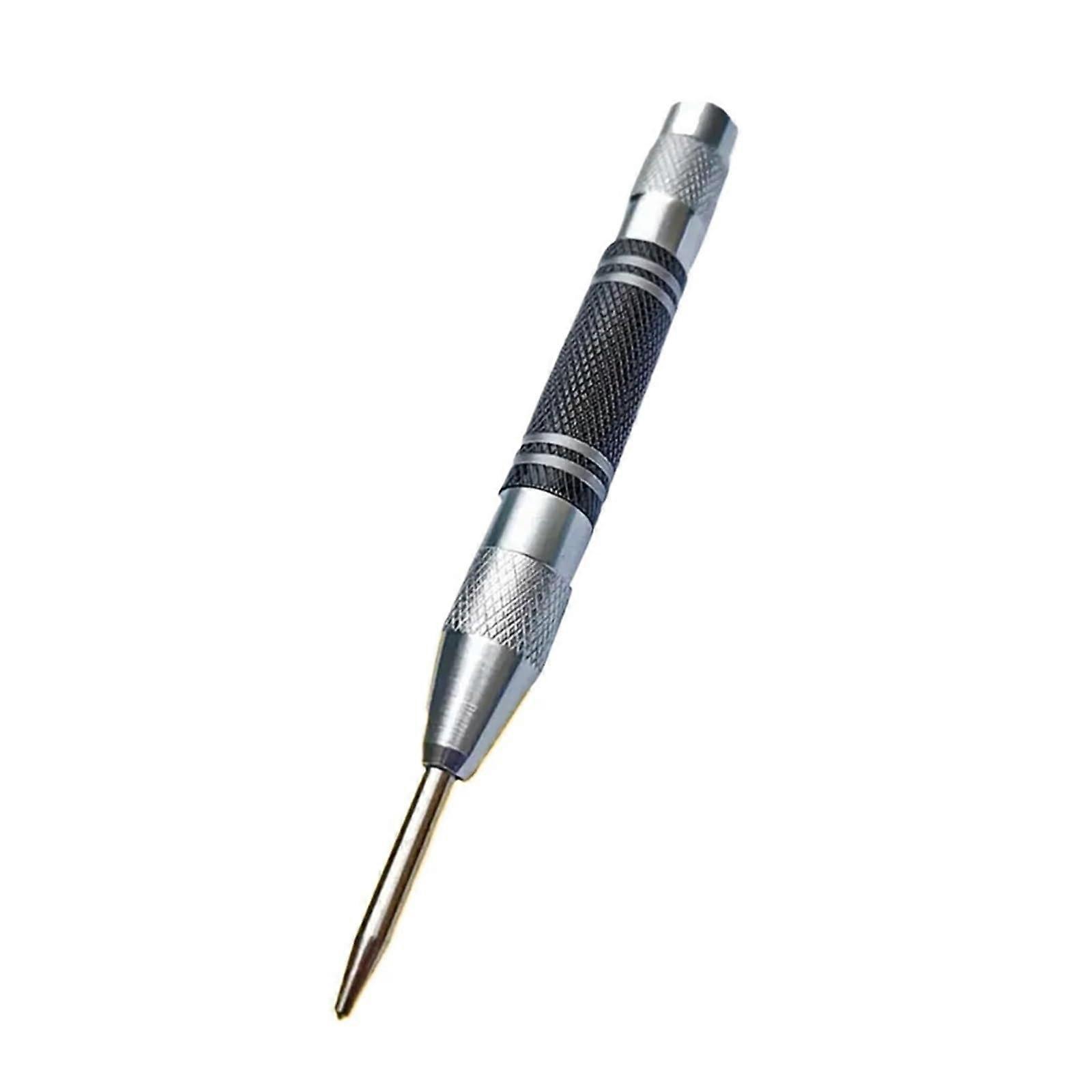 Automatic Center Punch Locator Adjustable Spring Impact Center Marker Scriber Tool For Woodworking Nonslip Punching(128mm)