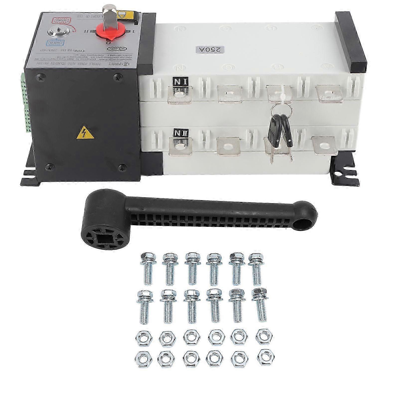 Generator Transfer Switch Isolated 2in 1out Mechanical Interlock Design Dual Power Automatic Transfer Switch Ac400v 250a