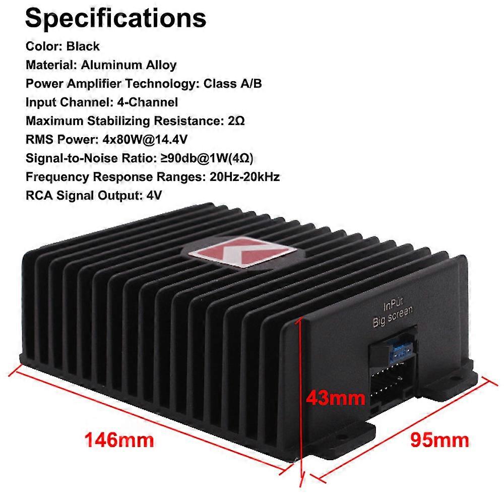 4-Channel 80Wx4 o Modification Power Amplifier Digital Sound Processor Class A/B for Android Car Player