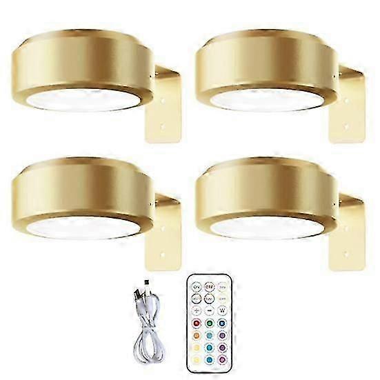 Wall Mounted Wireless Picture Light with Remote Control Dimmable Battery Operated Adjustable 13-Color RGB Painting Artwork Display