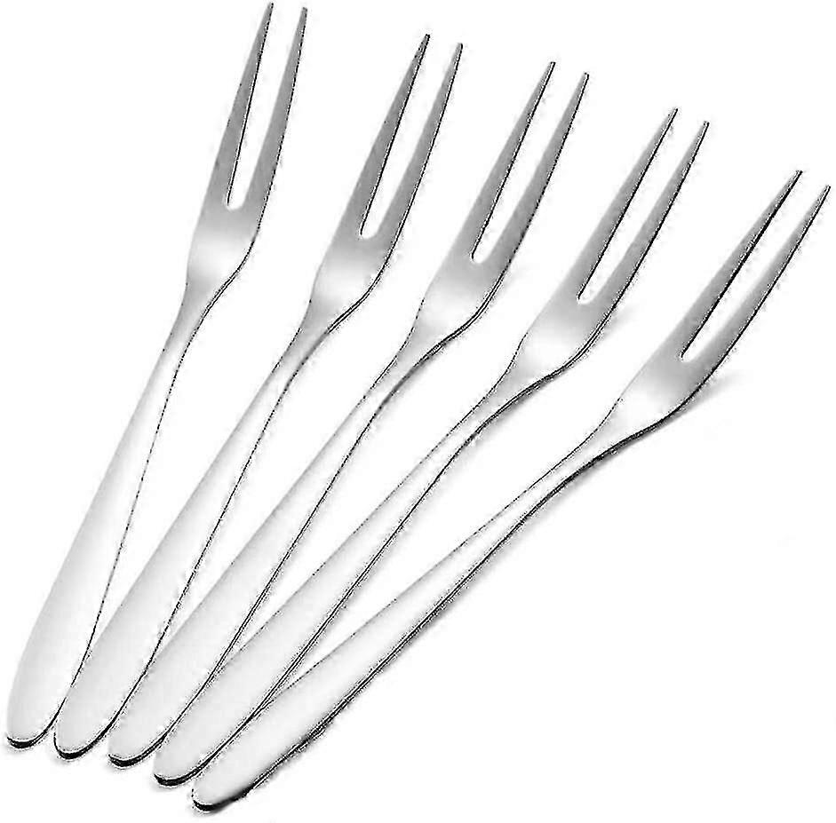 5er-Set Obstgabeln aus Edelstahl für Salsa oder Dessert