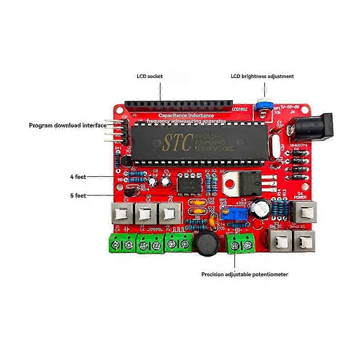 51 Single-Chip Microcomputer Inductance and Capacitance Frequency Meter DIY Electronic Kit for Welding Practice
