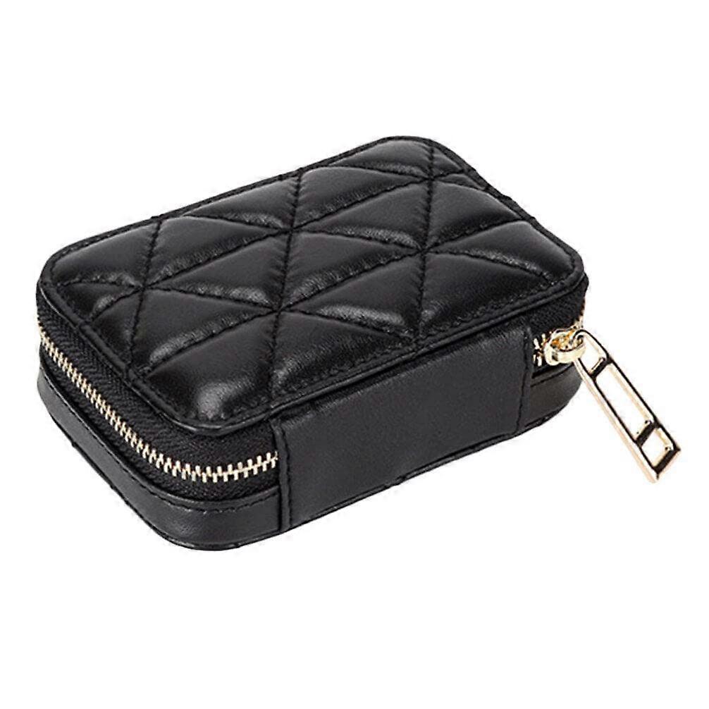 Black Wristlet Makeup Bag with Mirror for Black Tote Bag - Compact Size, Durable Material, Stylish Design