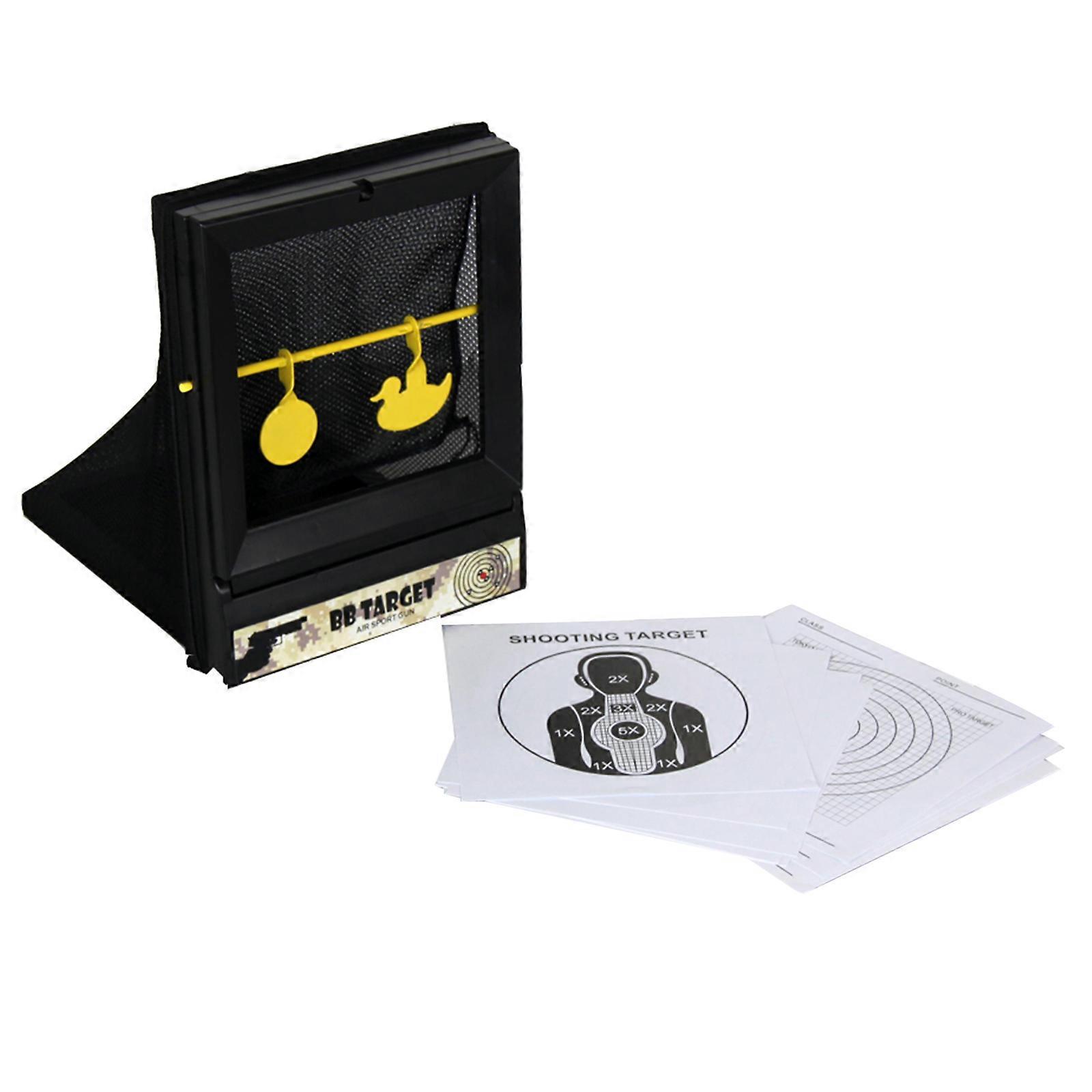 Airsoft Aim Target with Trap Net Catcher,Reusable BB Bullet- Device Airsoft Aim Target Stand and Paper Target for Shoot