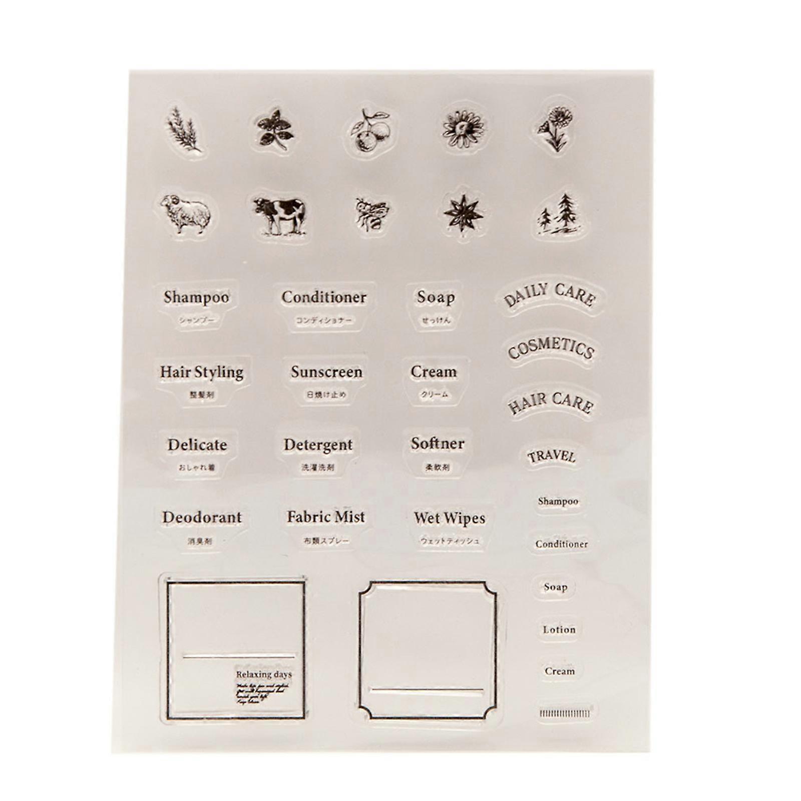 Labeling Words Silicone Stamp for Card Making Journal, Background Decoration Clear Stamper with Daily Necessities Words