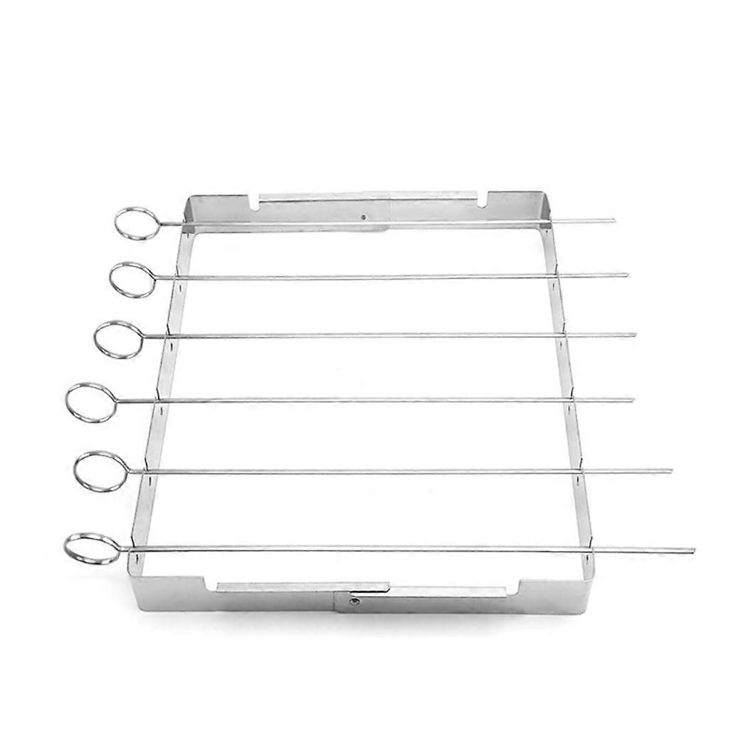 Stainless steel BBQ skewers set Foldable rack Simple grill grate for outdoor grilling 001