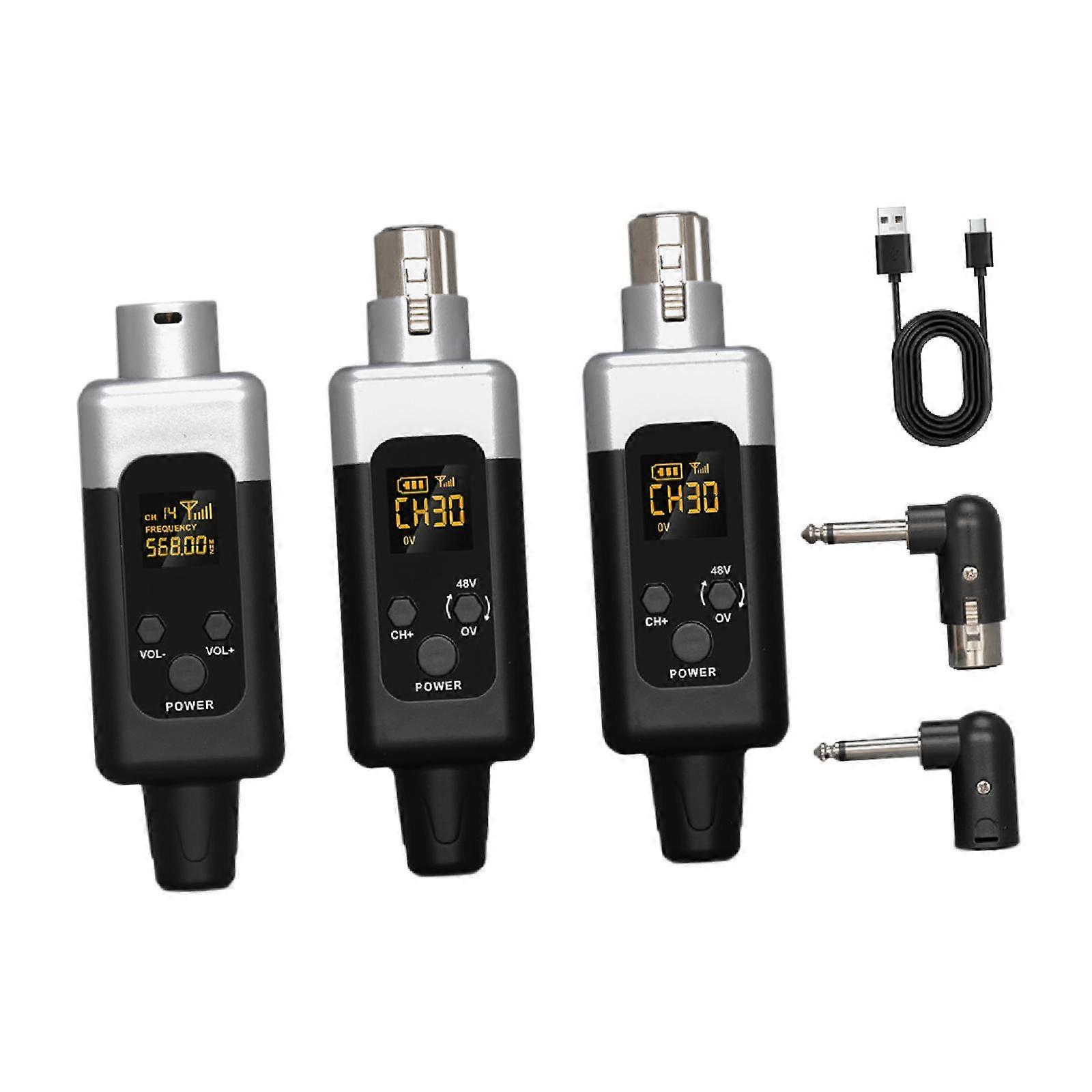 Mic Transmitter Receiver Microphone System Cordless Lightweight Rechargeable Mic