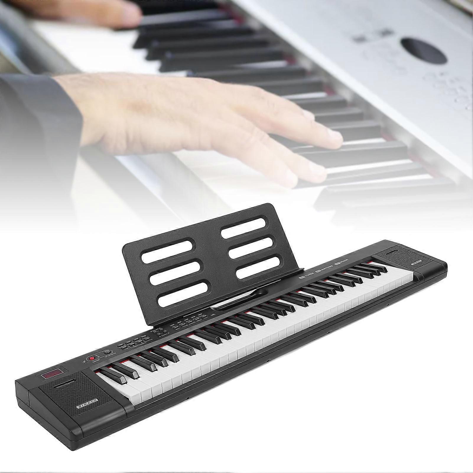 Digital Piano Keyboard 61 Keys Rich Tones and Rhythms Portable Lighting Electronic Keyboard Piano EU Plug 