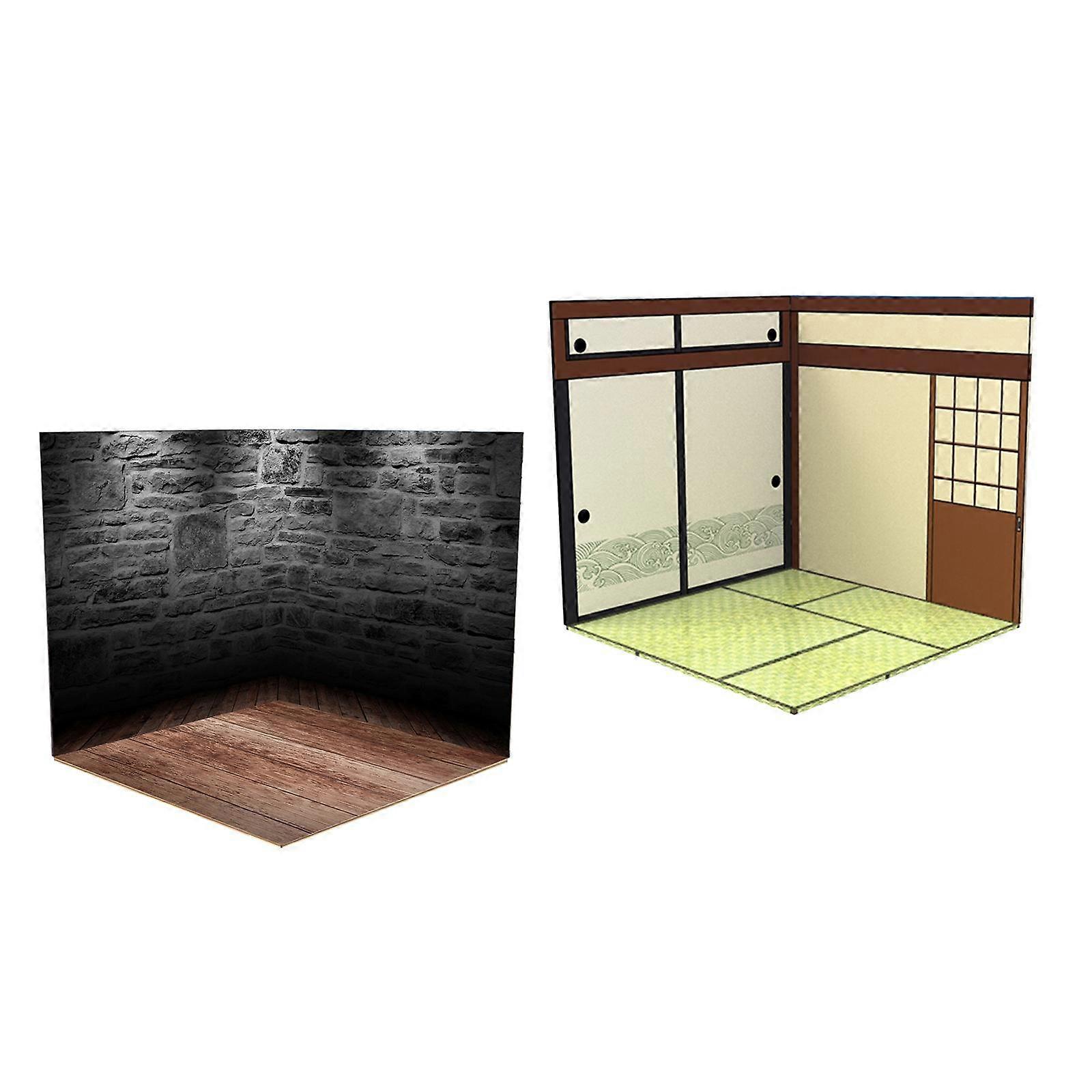 2pcs 1/12 Backdrop Scene Collection Case Diorama for