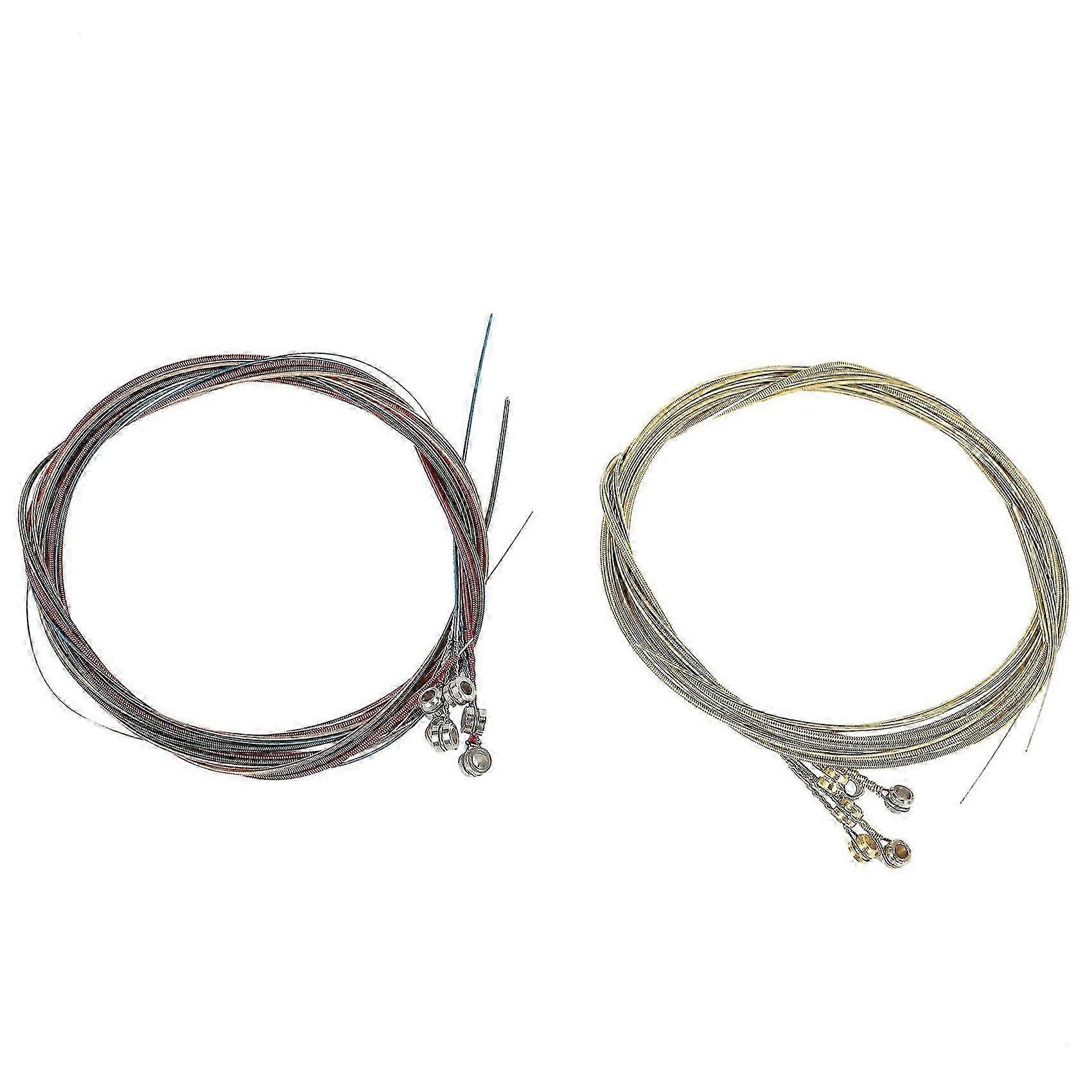 2 Sets of 6 Steel Replacement Guitar Strings for Acoustic Guitar with Changing Tool Suitable for Various Brands