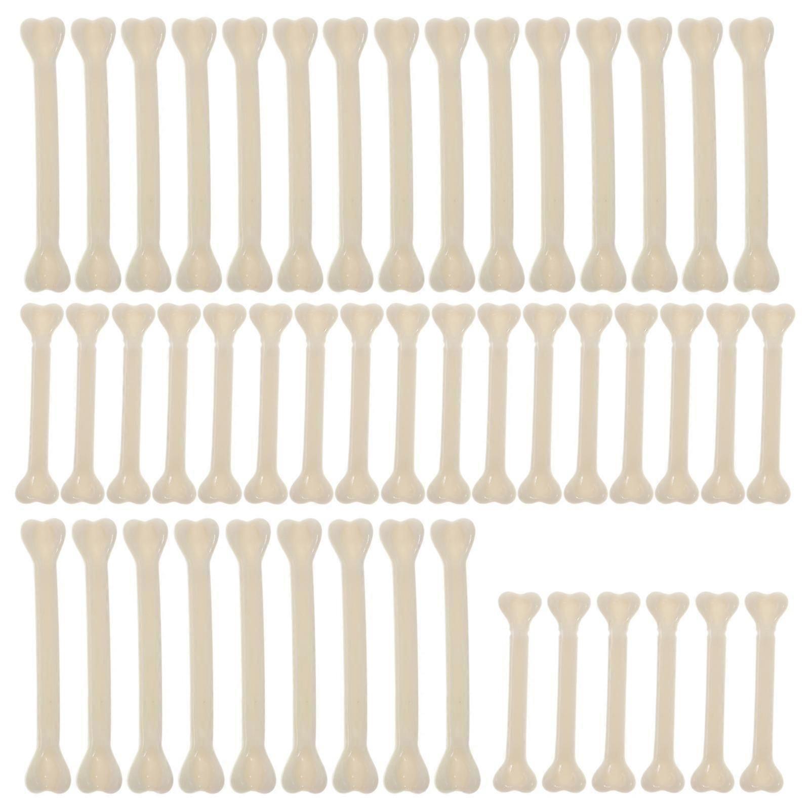 48pcs Fake Bones Plastic Bones Artificial White Bones Halloween Fake Plastic Bones-Yvan