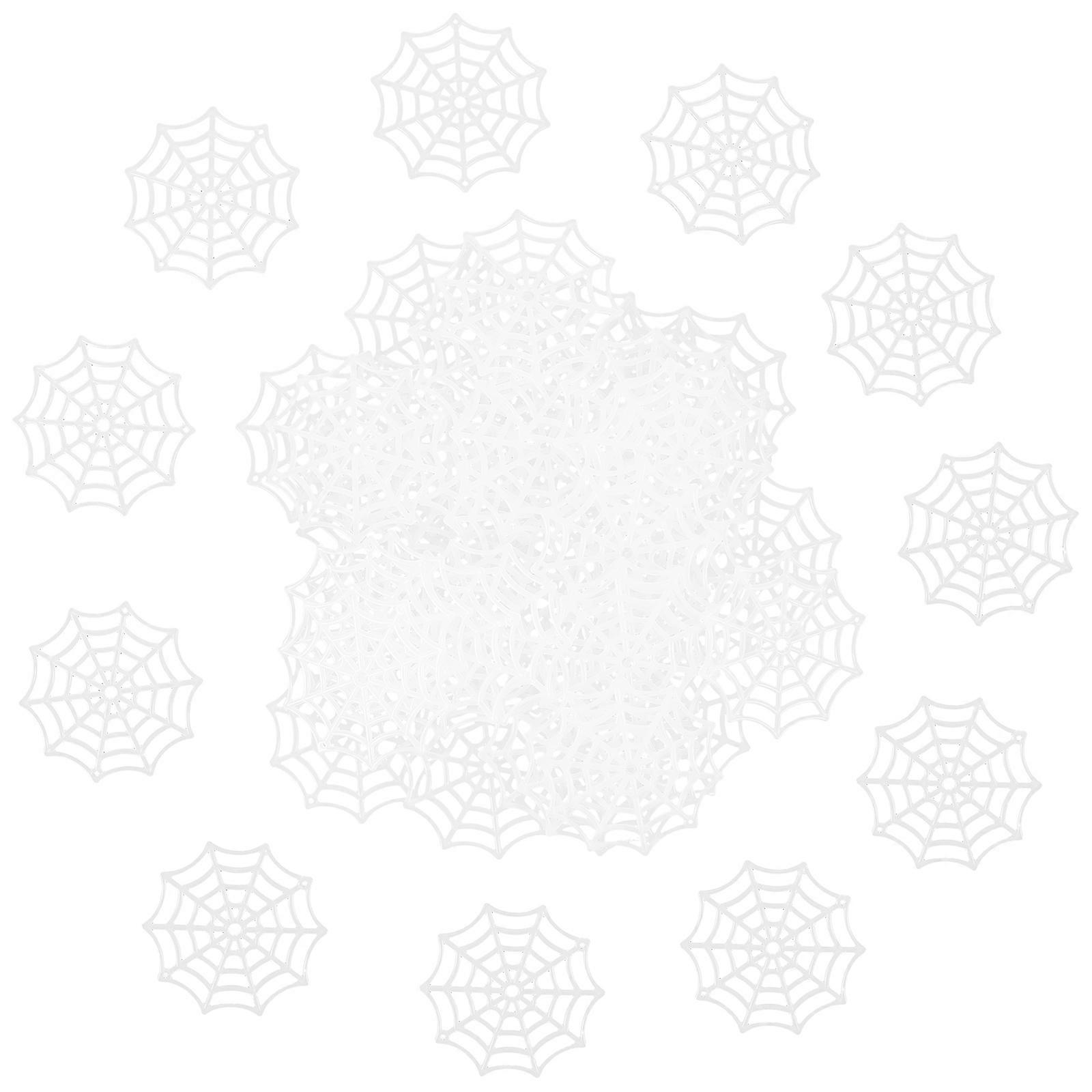 Luminous Spider Web Halloween Cobweb Decorations for Decor 50Pcs Set