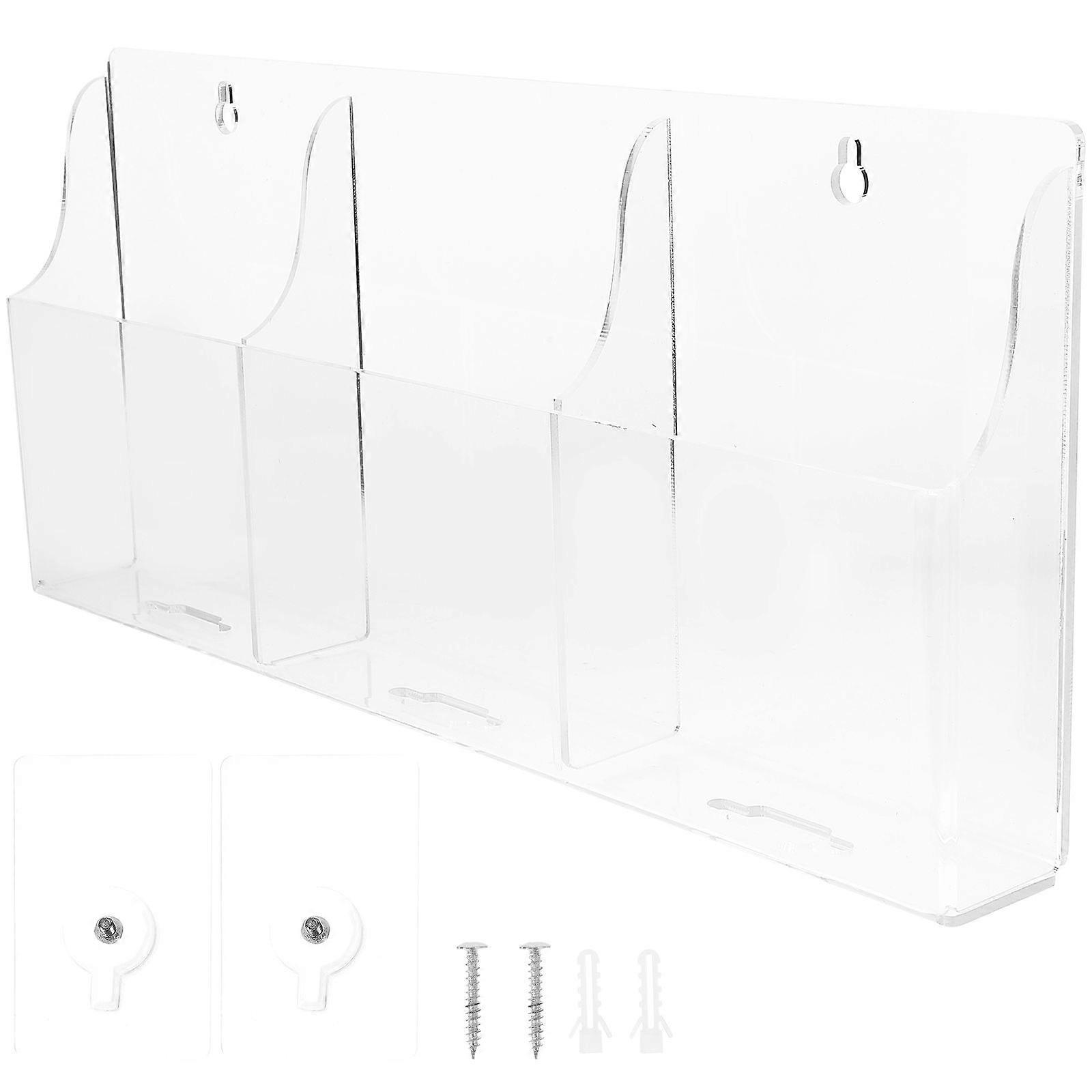 Wall Remote Controller Holder 3-Grid Wall Mount TV Air-Conditioners Remote Storage Box