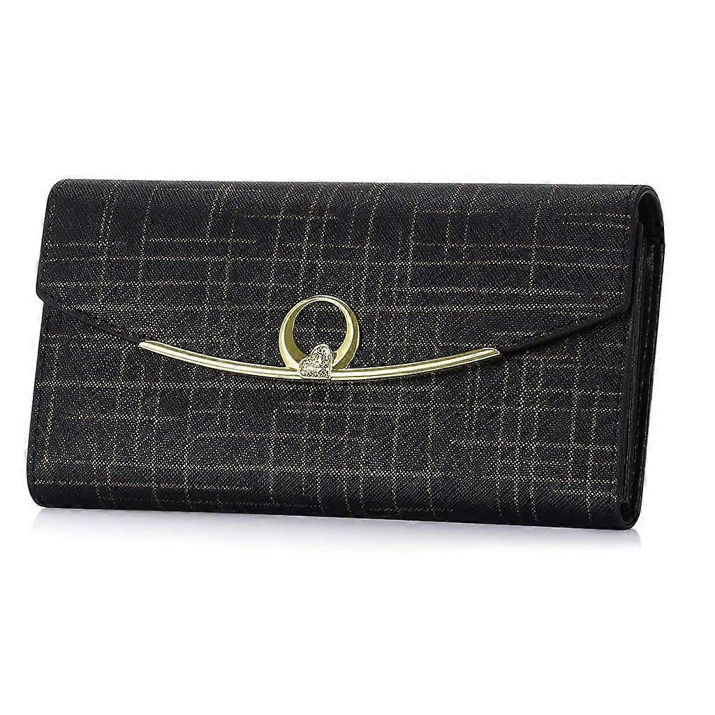 Leather wallet women's long clutch wallet mobile phone wallet with coin pocket and multiple card slots