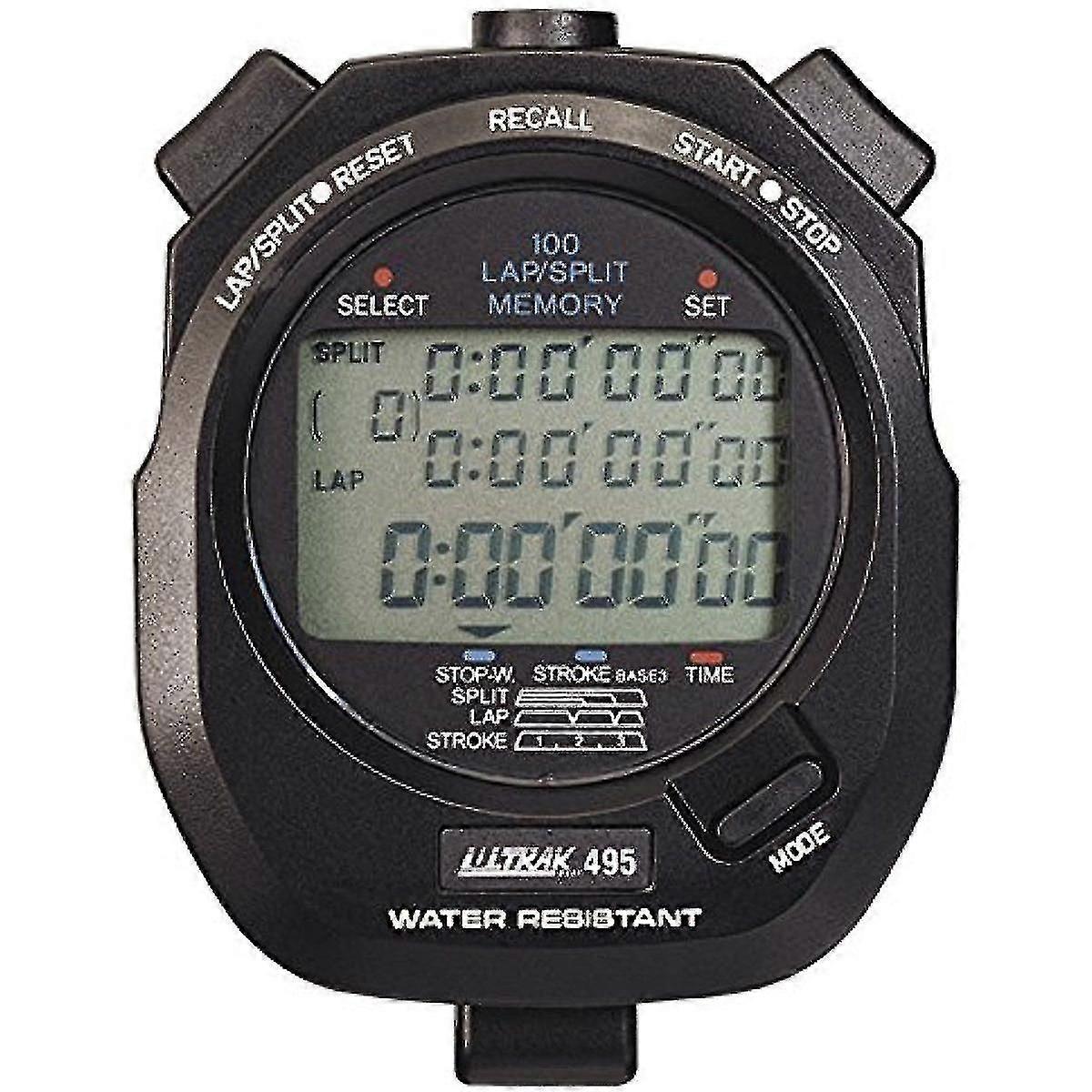 Ultrak 495 - 100 Dual Split Memory Stopwatch - Black-
