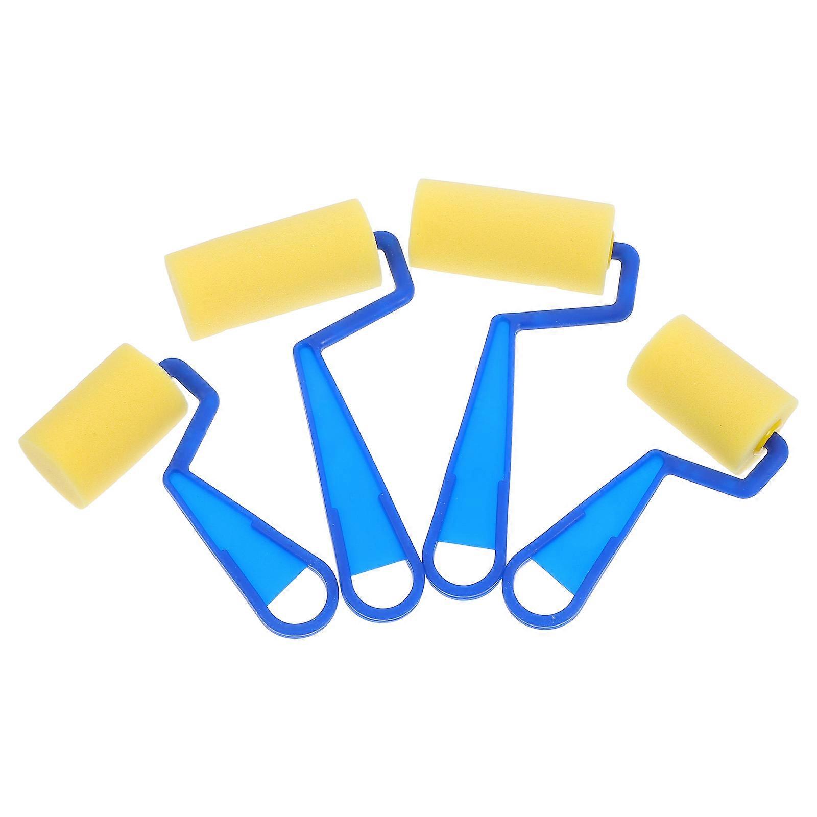 落書きと水彩画用の黄色のDIYアートスポンジブラシセット:早期教育アートプロジェクトのための安全なクリエイティブツール