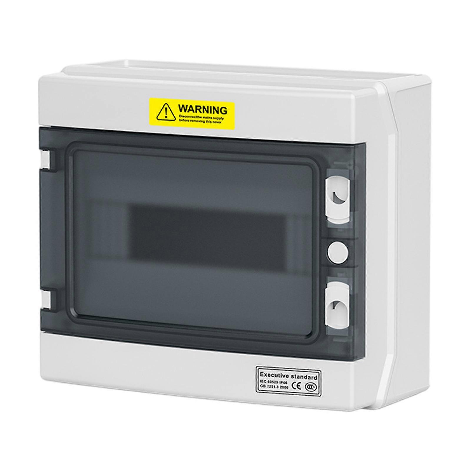 Waterproof Plastic Breakers Box 5 Circuit Capacity Clear Lid Din Rail Mounting for Secure Electrical Distribution