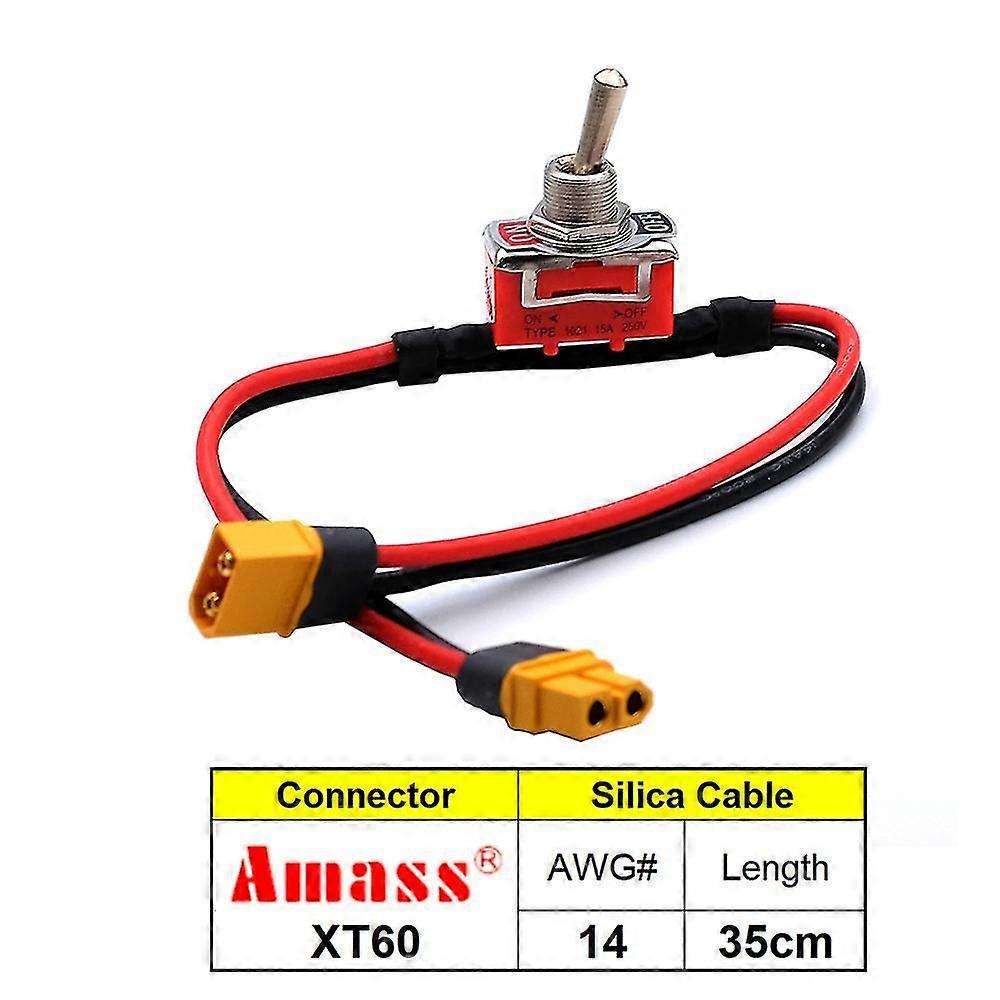 Large Current High Load Switch XT60 XT90 T-Plug Power ON-OFF Toggle 12/14AWG for eBike RC Airplane ESC Motor Connecting Adapter