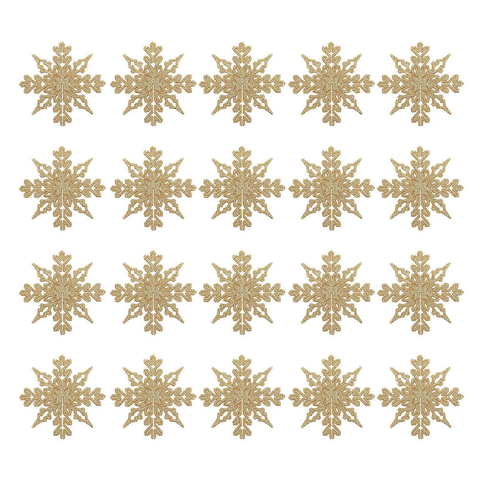 Christmas Snowflake Decoration Golden Snowflake Shape Pendant For Christmas Party 10.00X10.0cm Festival Atmosphere 12Pcs