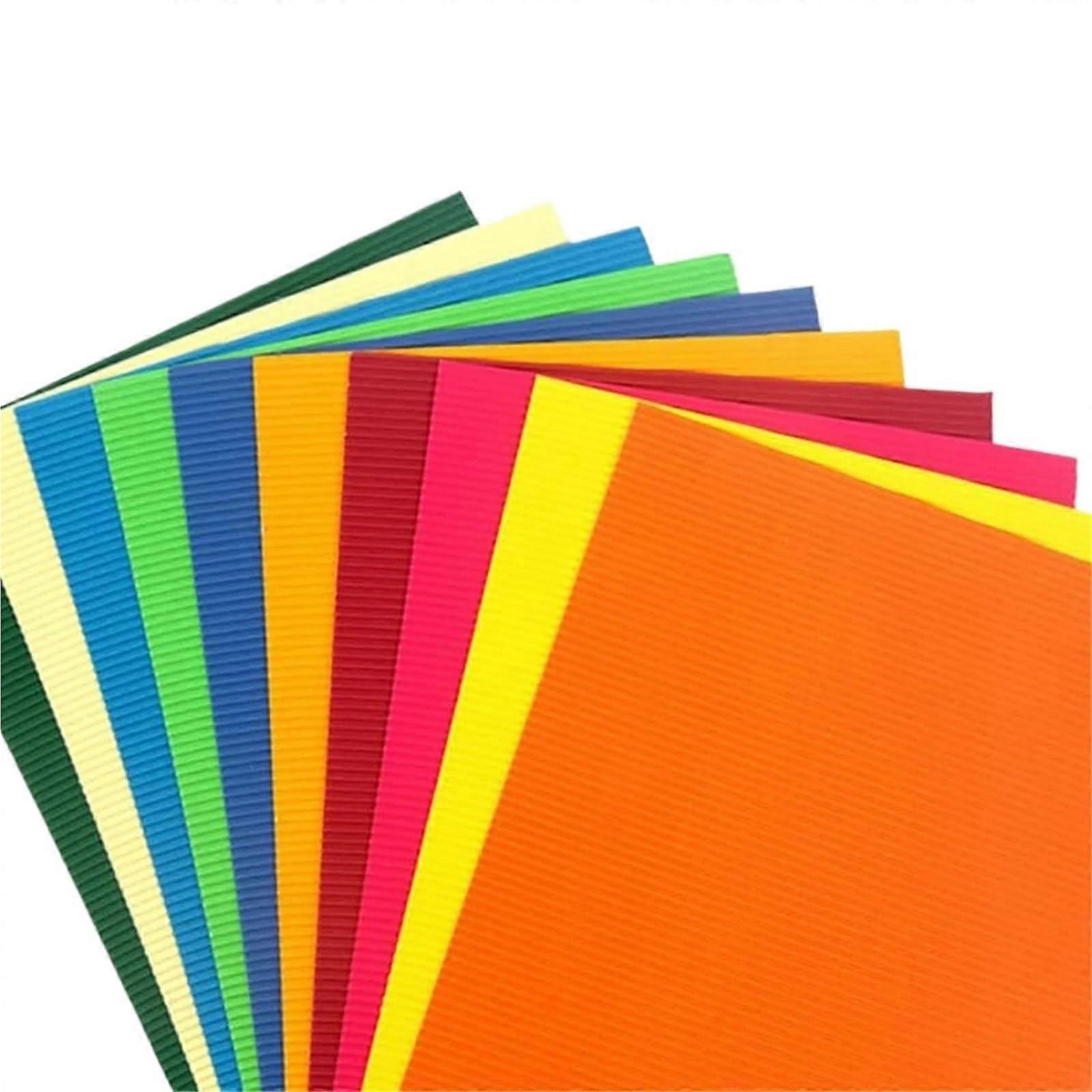 Corrugated Paper A4 10 Sheets Colored Art Paper for Handmade Christmas Wrapping and Holiday Decorations