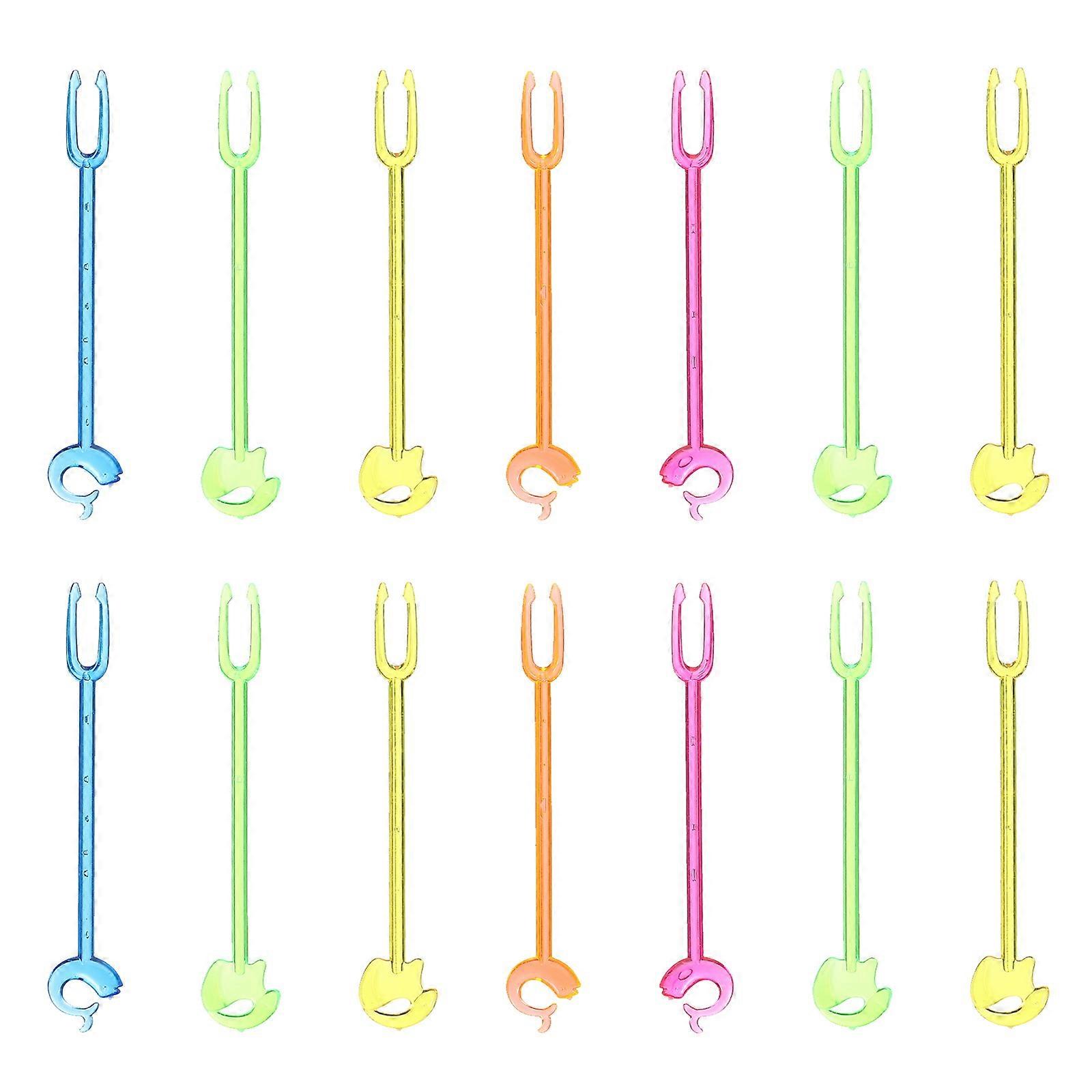 شوكات الحلوى الصغيرة شوكات على شكل للحفلات لون متنوع 8.5x1.5 سم مادة 100 قطعة