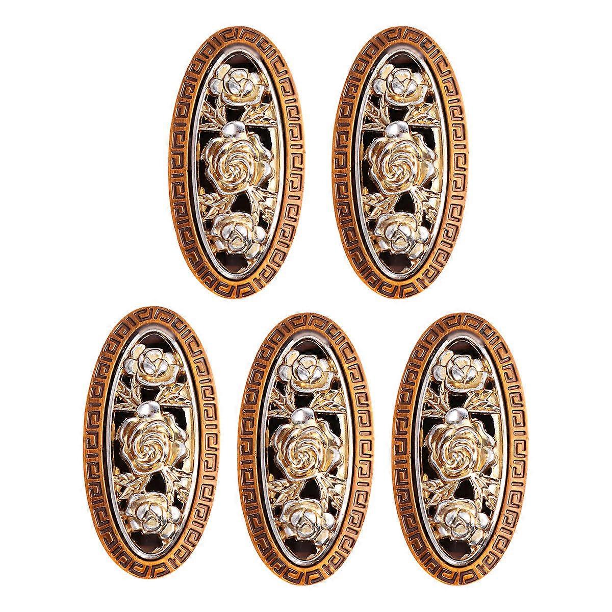 Retro Style Cabinet Hardware Round Bronze Furniture Decoration Replacement Handle for Drawers 5Pcs