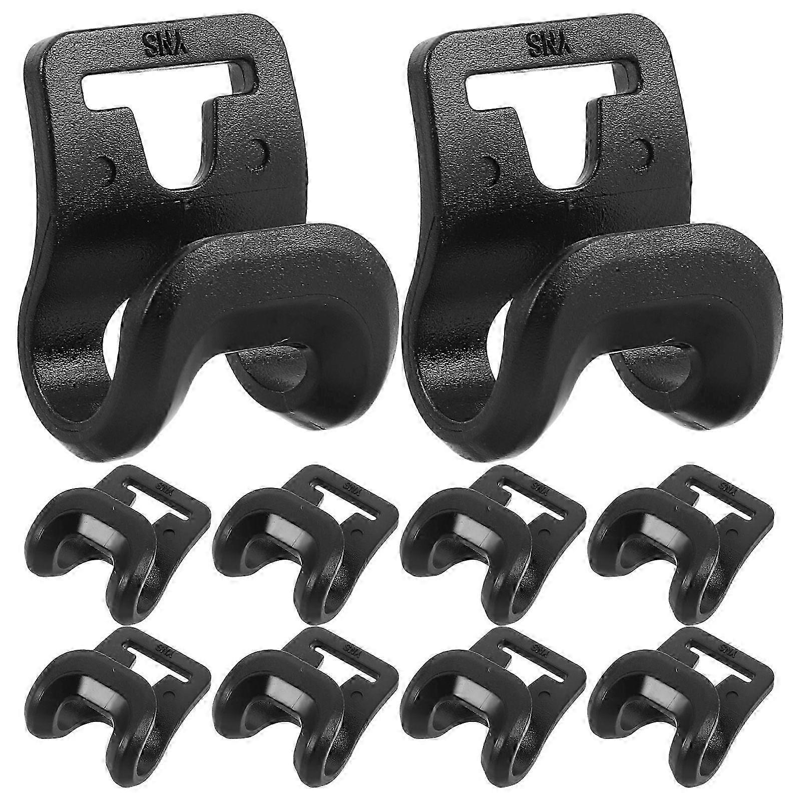 10PCS Plastic Tent Hooks for Outdoor Camping Canopy Hooks for Tent Pole Connection Easy Install Tent Clip for Inner Outer Tent Cam2.50X2.00X1.50CMBlac