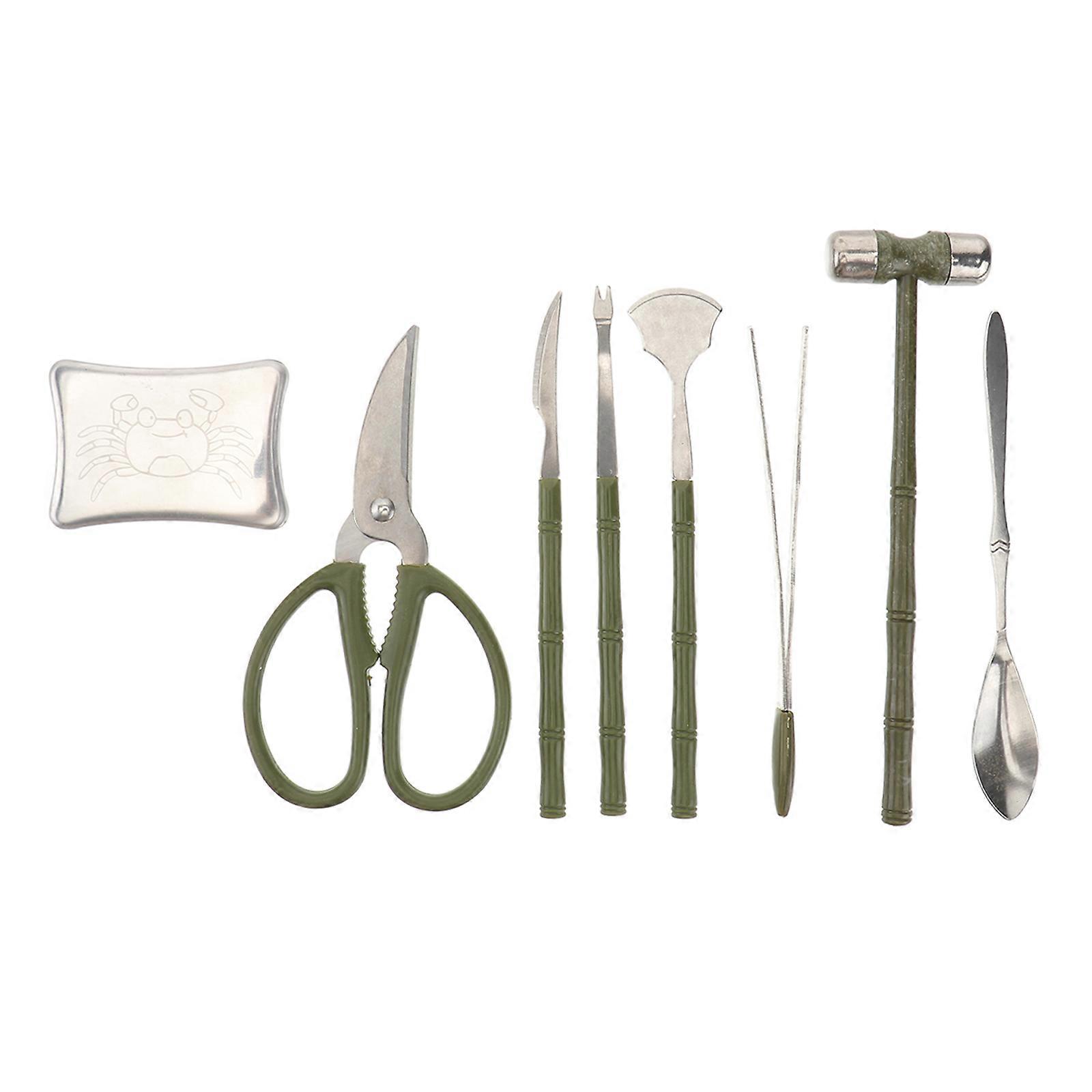 Seafood Tools Set with Crab Leg Crackers and Lobster Shellers in Black for Home Use Made of Stainless Steel and ABS