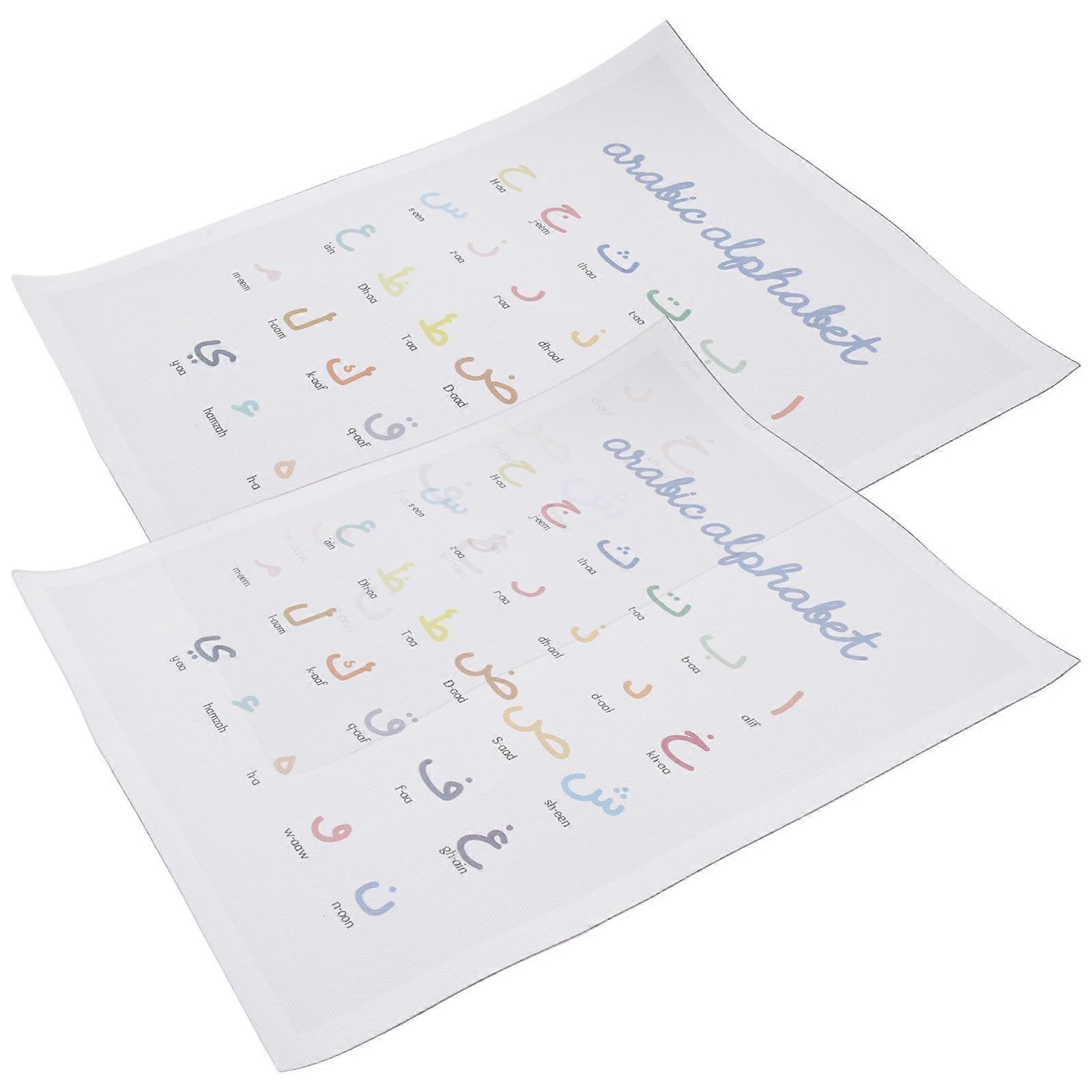 Numbers For Classroom Wall Arabic Number Poster Children Learning Poster Rectangular Linen 25x20x0.5cm 2Pcs