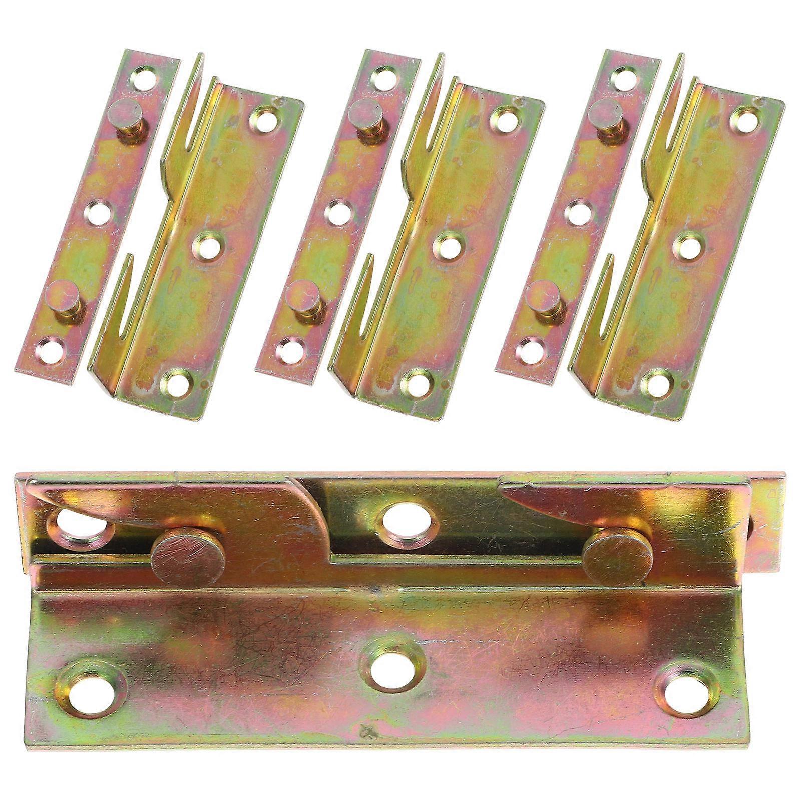 Bed Rail Fitting Bed Hinge Accessory Home Assembly Golden 3.34X0.98X0.98in Connection 4Pcs