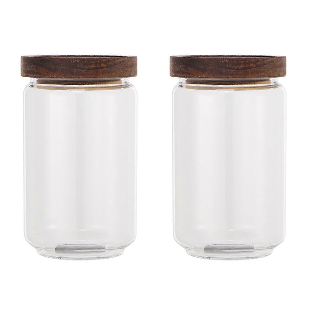 Coffee Sugar Tea Containers Glass Sealed Jar For Kitchen 500ml 2Pcs