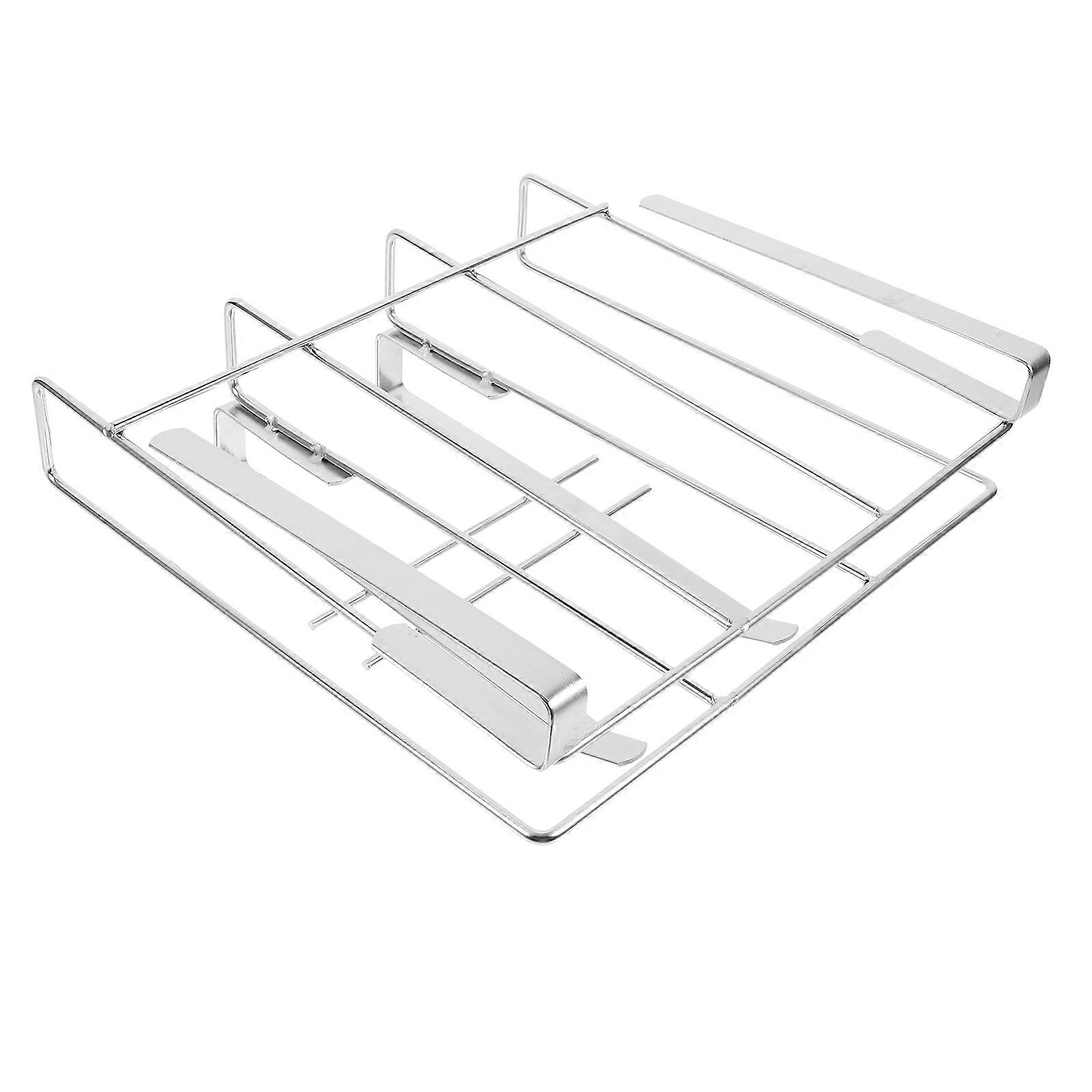 Silver Stainless Steel Cutting Board Holder for Convenient Kitchen Storage