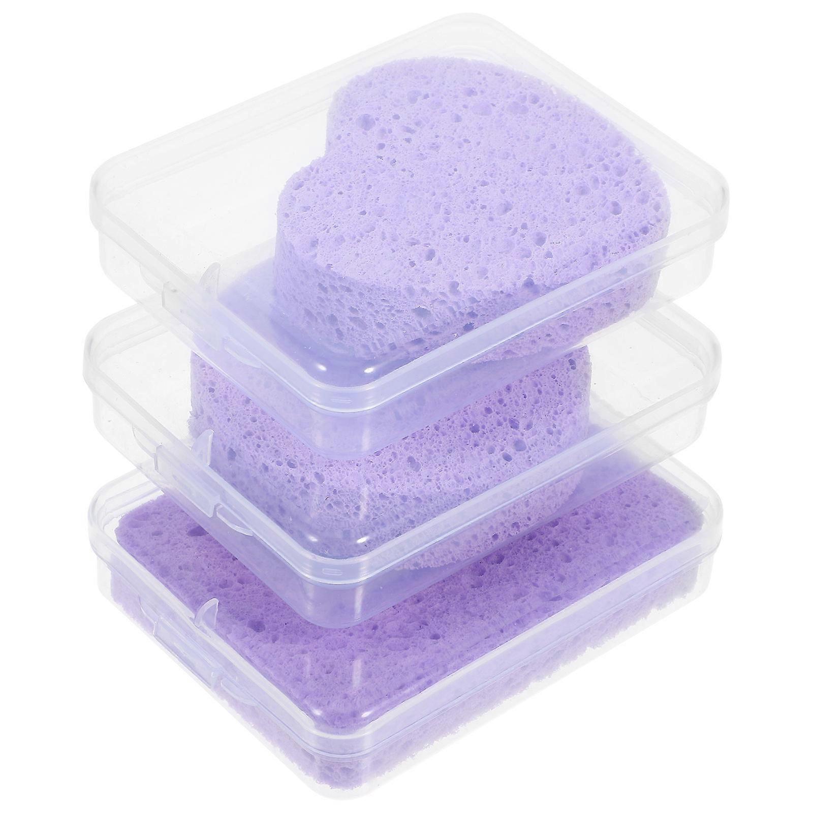 Useful Painting Sponge Art Painting Sponges Water Absorbent Purple 8.50X8.50X2.10cm Simple Design 3Pcs
