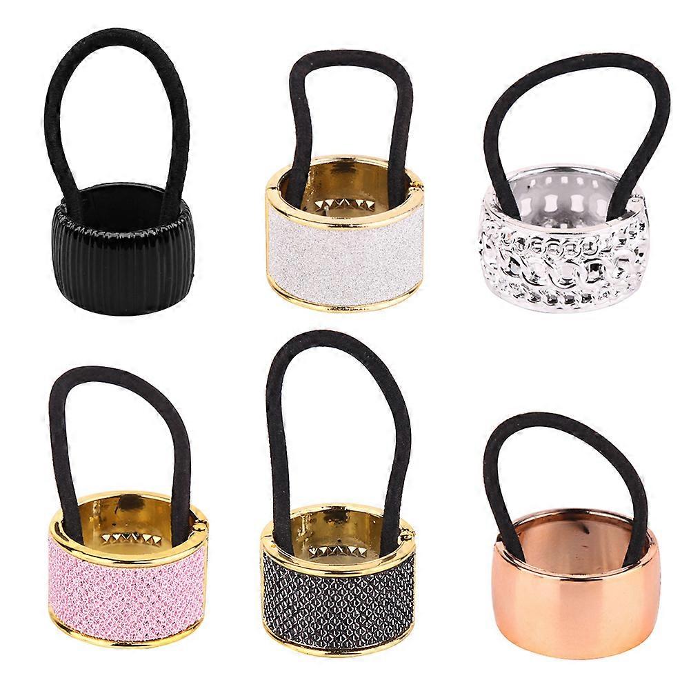 Hiuslenkit, jäljitelmämetalliseosta, pyöreät poninhäntäsoljet koristeluun, 6 kpl