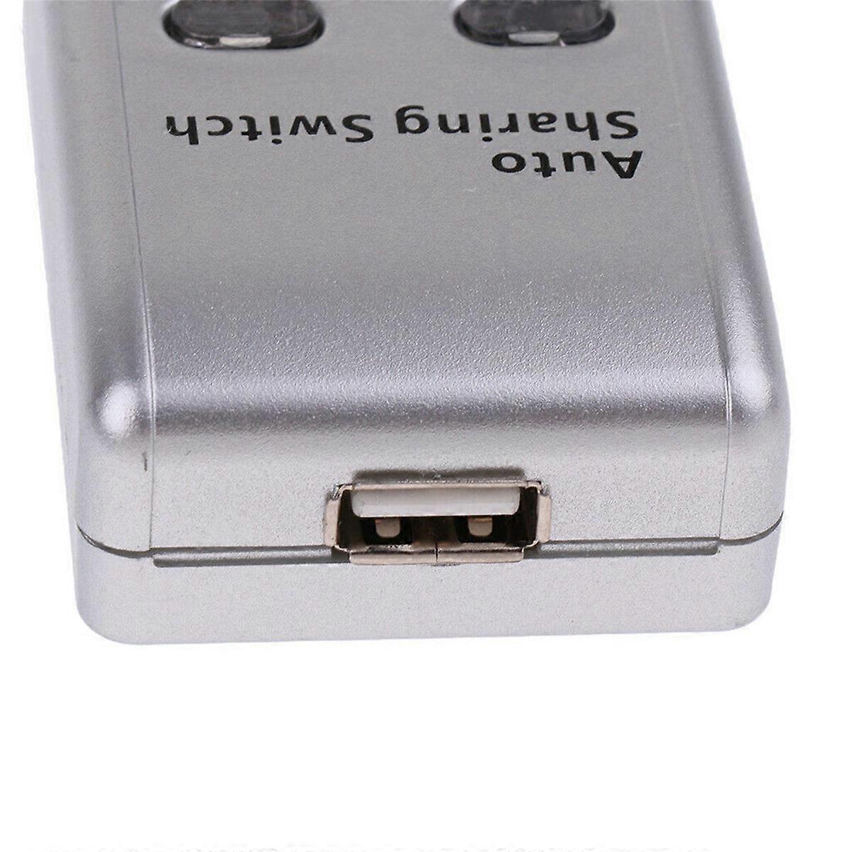 4X USB 2.0 Auto Sharing Switch 2 Port HUB Adapter Switcher for 2 PC Printer USB Switch Devices Suppo