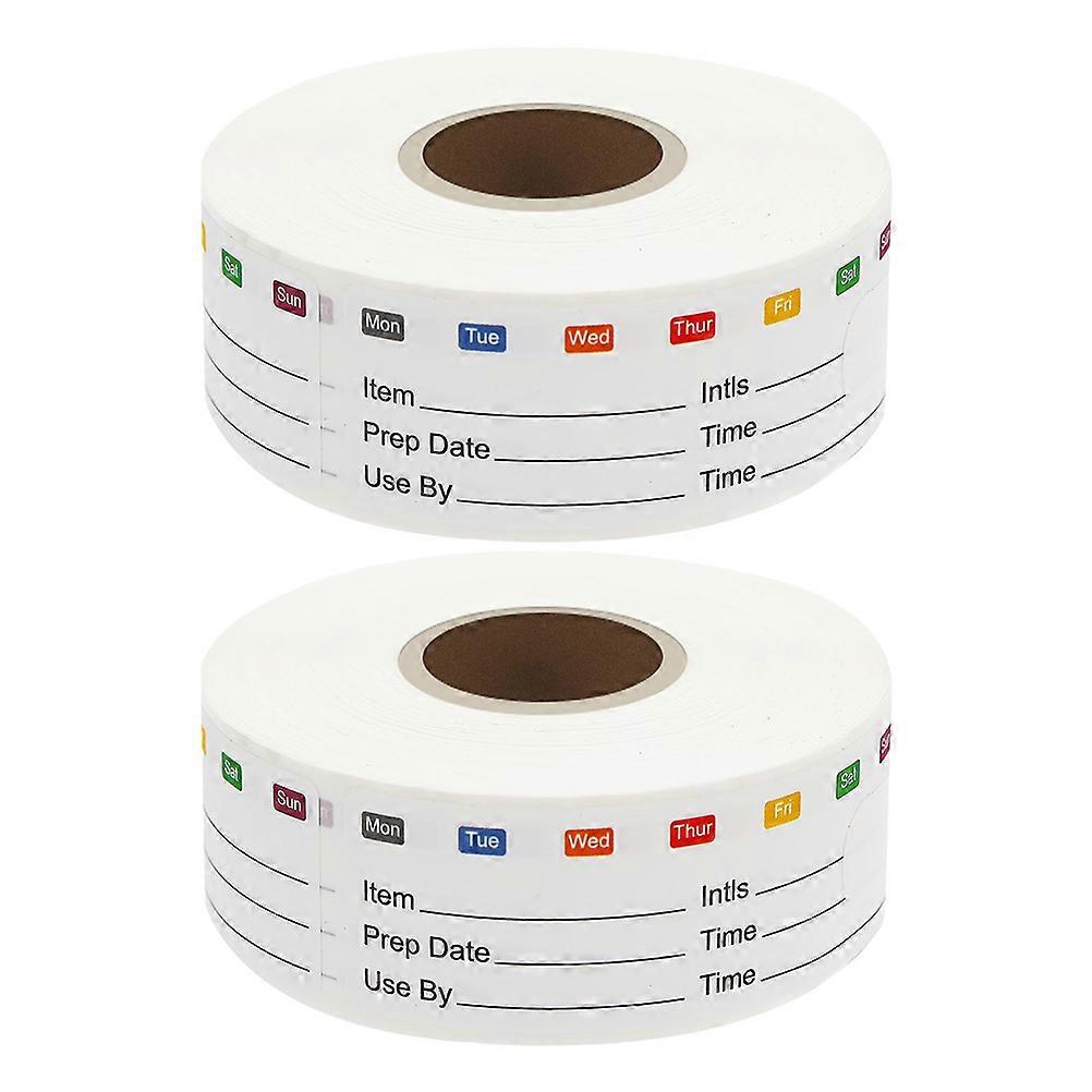 Freezer Labels for Food Containers Rectangular Simple Design Home Users Meal Prep Management Synthetic Paper 7.60X2.50X0.01Cm 2 Rolls
