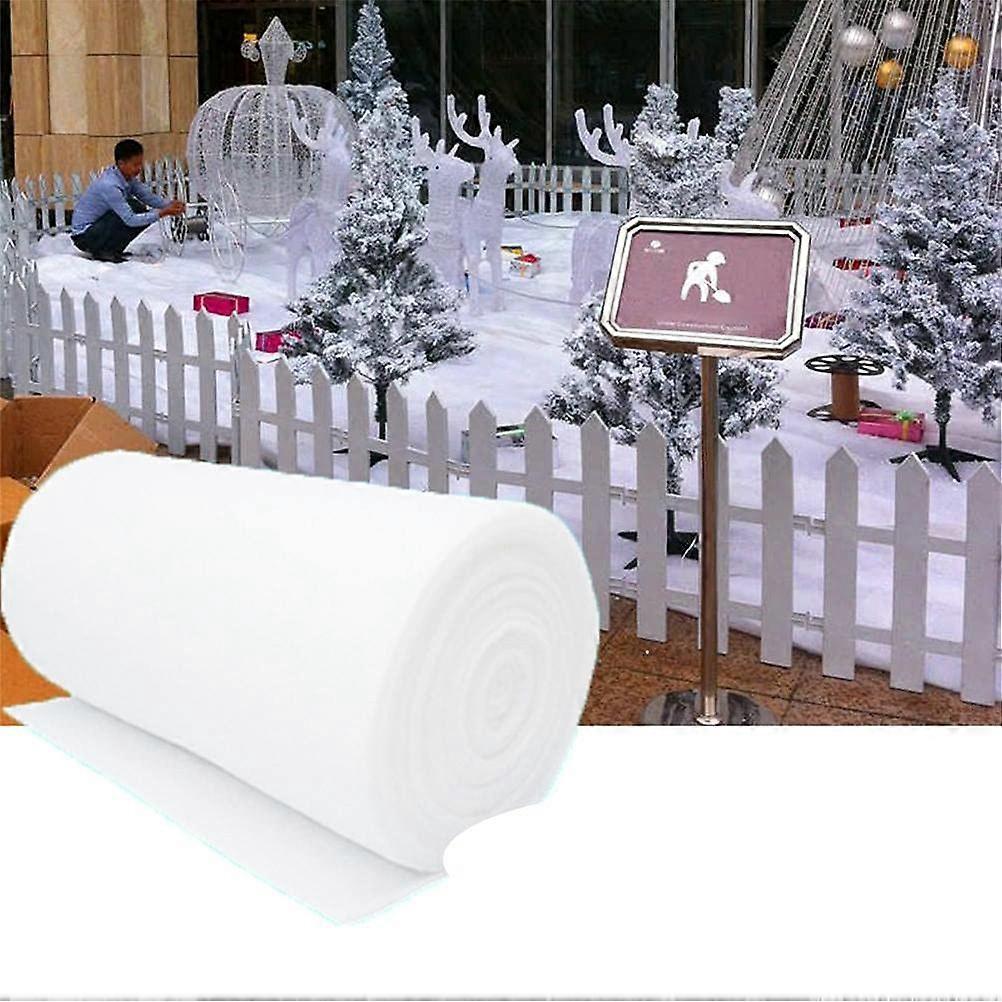 Artificial Snow Cotton Mat Snow Mat Snow Blankets Roll Set Artificial Decorative Snow Christmas Village Decorations (2.4 x 0.8 m) White 2.4x0.8m.