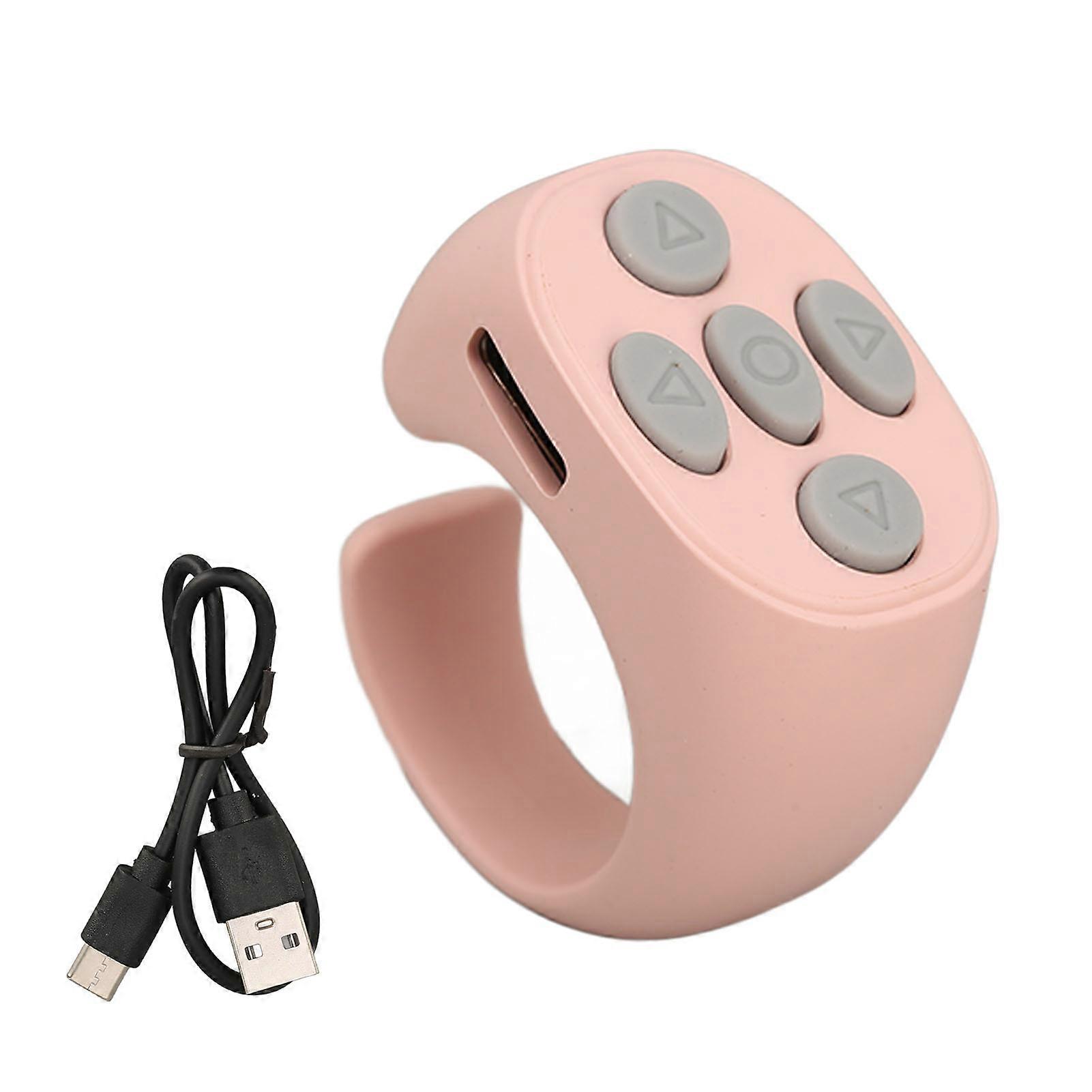Smart Ring Controller Bluetooth 5.3 Wireless Remote Control Page Turner for Tik Tok Electronic Book Pink
