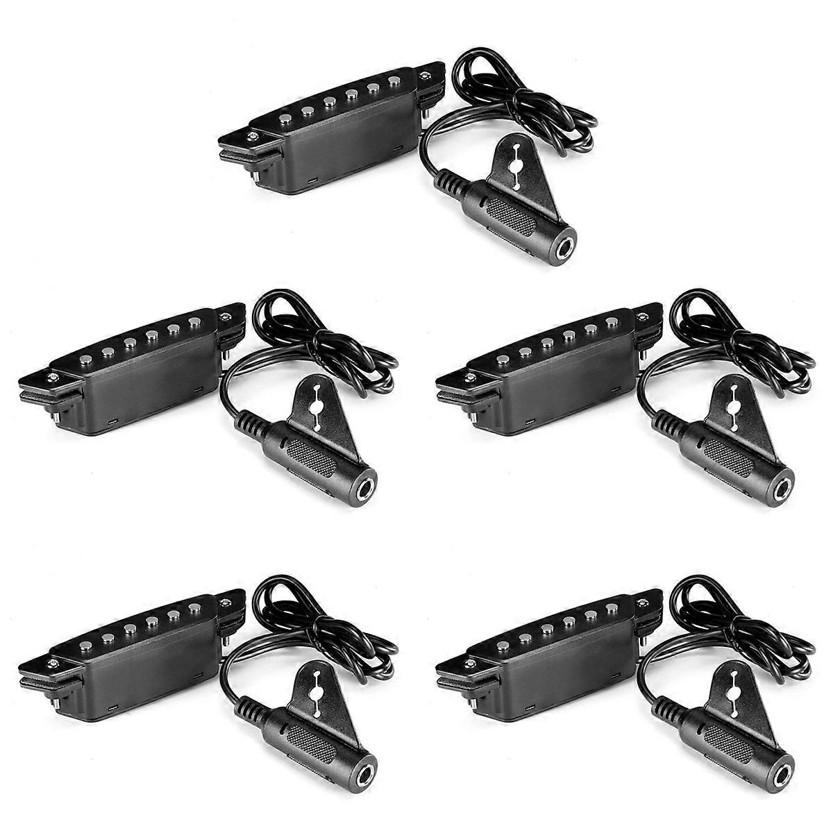 -85 Black 6 Hole Soundhole Pickup with Power Strap End-Pin Jack