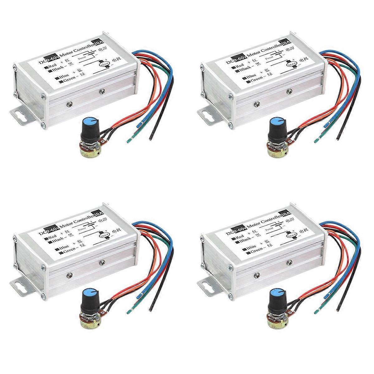 4X Motor Speed Controller DC9V 12V 24V 48V 60V PWM Motor Speed Controller Regulator Driver 0-1200W A