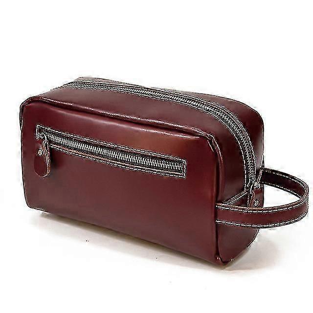 High Quality Small Travel Bag Made of Crazy Horse Leather for Storing Toiletries, Makeup, and Other Travel Essentials