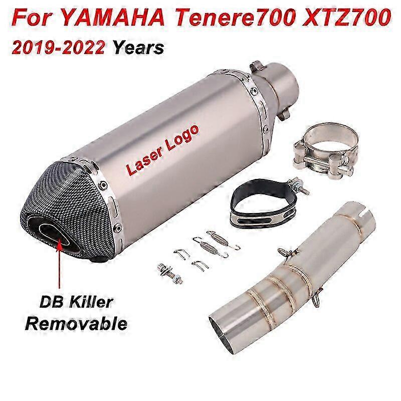 Slip On For Compatible with Certain Brand Tenere700 XTZ700 700 2019 2020 2022 Motorcycle Exhaust System Modify Mid Link Pipe Muffler DB Kill