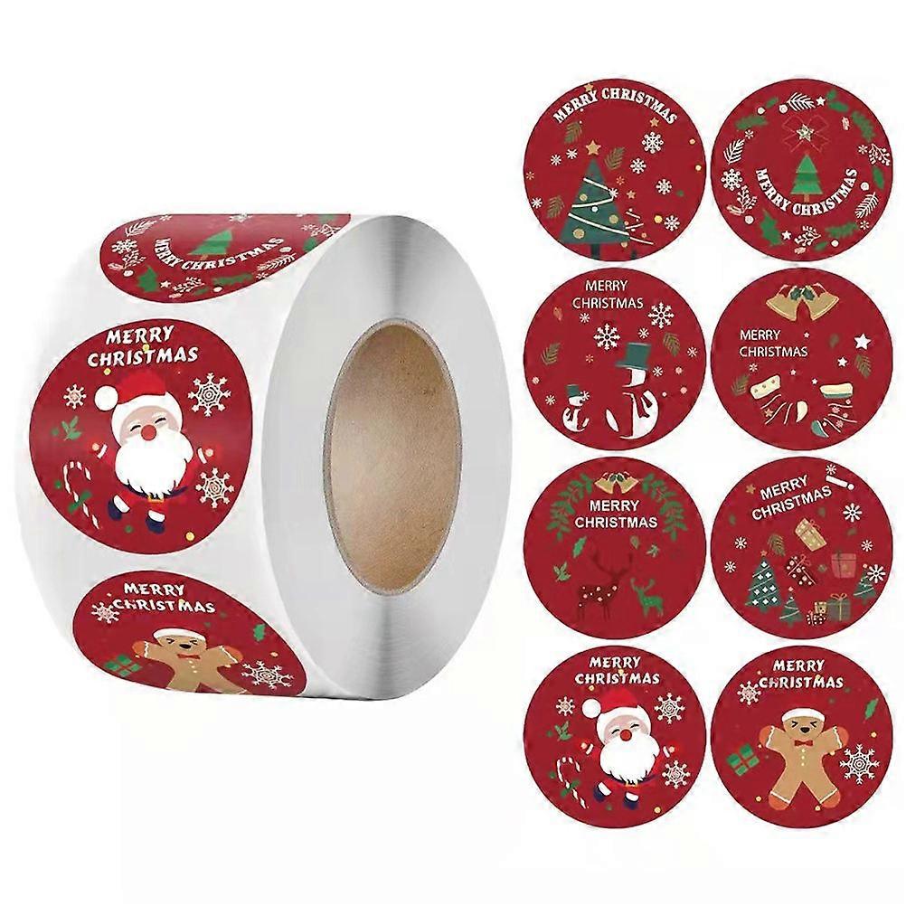 Delicate Sealing Stickers present Sealing Labels Christmas Style Assorted Color 3.80X3.80X0.10cm Decorating 3 Rolls