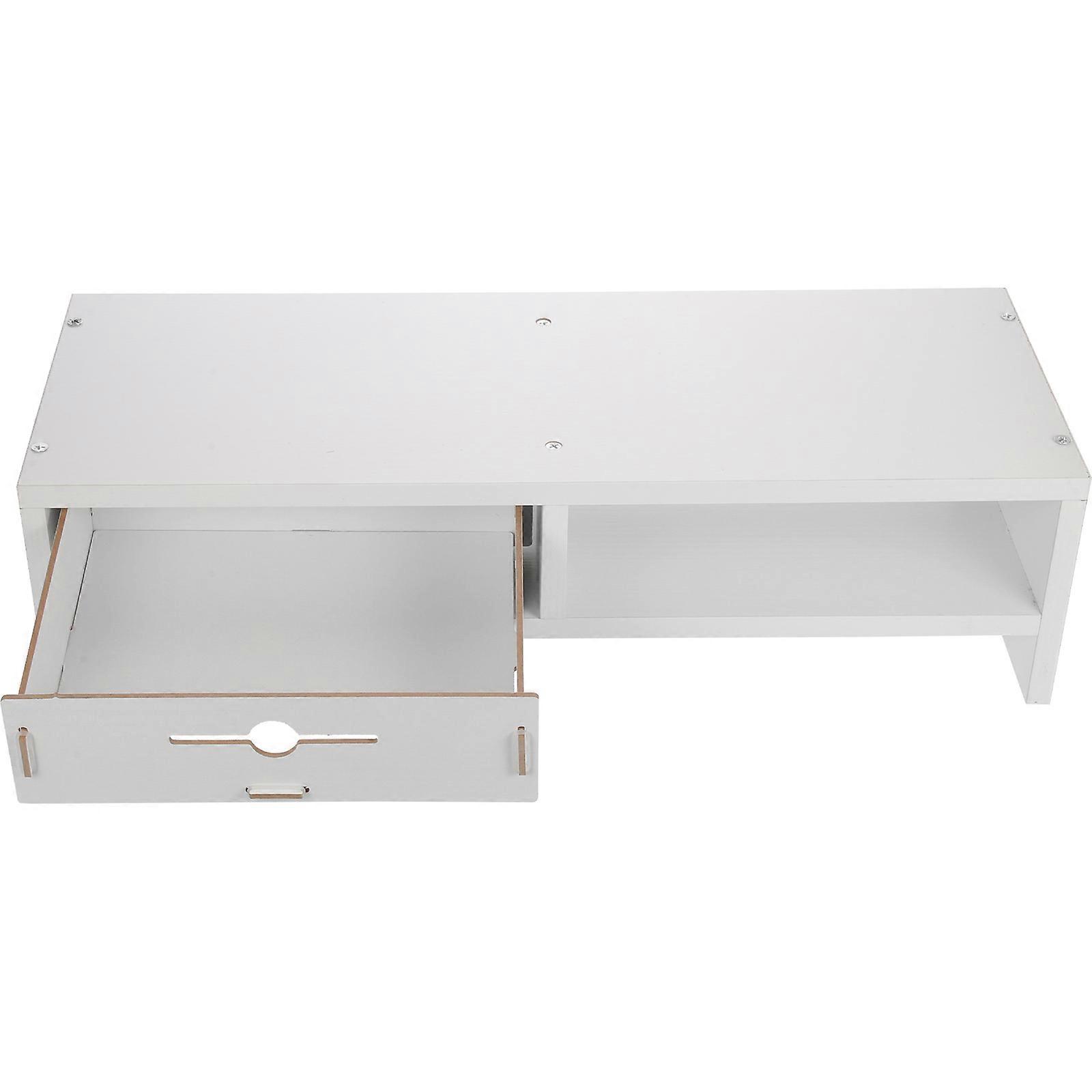 Computer Monitor Stand Lift for Office Use Space Saving Design White Color 19.65X7.86X5.19IN 1Set