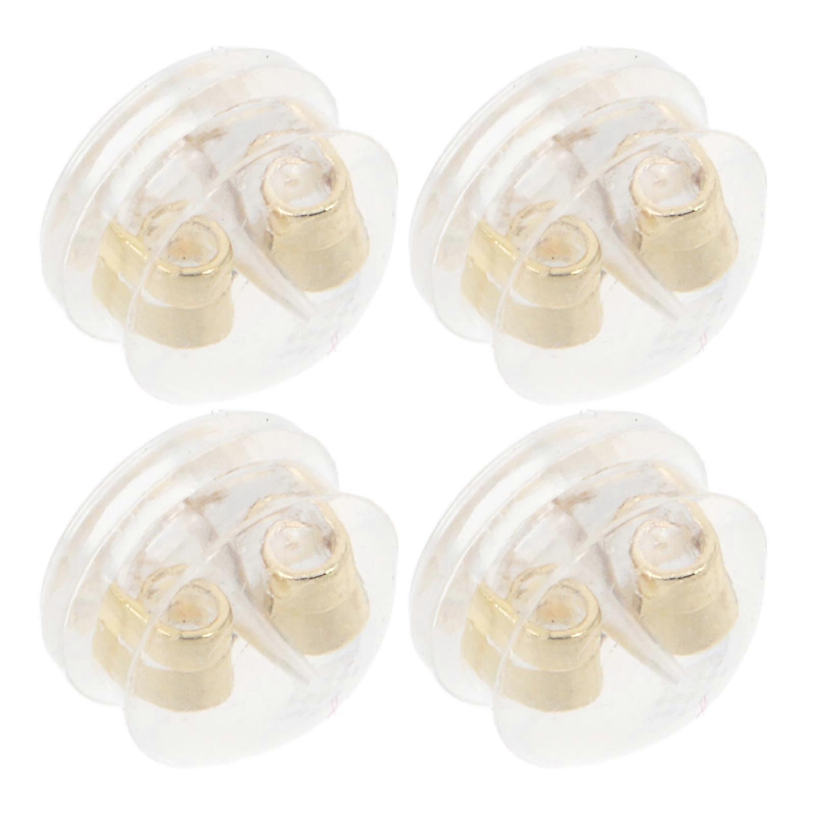 Silicone Earring Backs 4pcs Secure Locking Design for Studs, Soft Hypoallergenic Replacement for Sensitive Ears, Droopy Ears, and Elegant Style