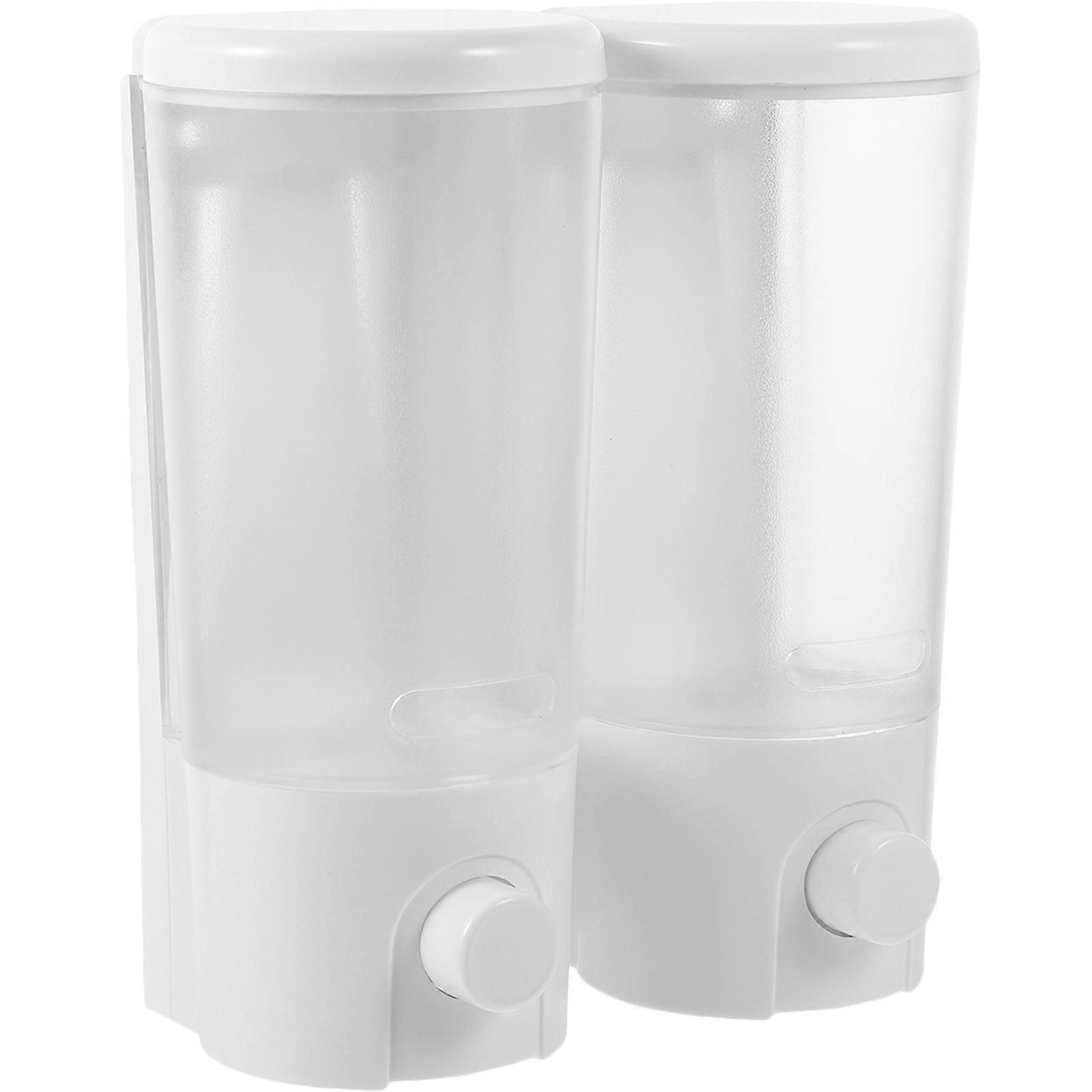 Wall Mounted Shampoo Conditioner Dispenser Double Bottle Shower Gel Liquid Soap Holder Bathroom Large Capacity Press Type Leakage