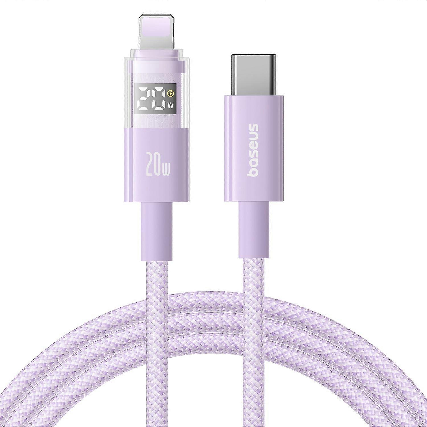 BASEUS Display II Series 1m Fast Charging Data Cable Type C to iP 20W Nylon Braided Cord