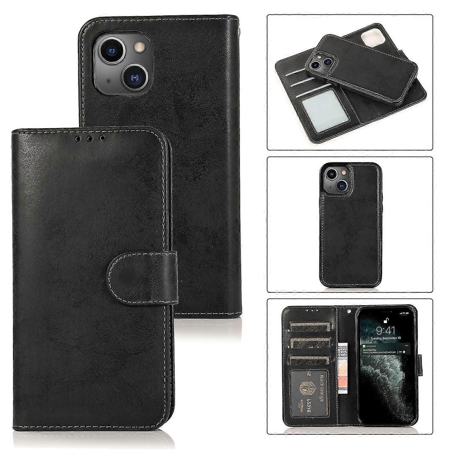 Retro 2 in 1 PU Leather Case For iPhone 13 Pro